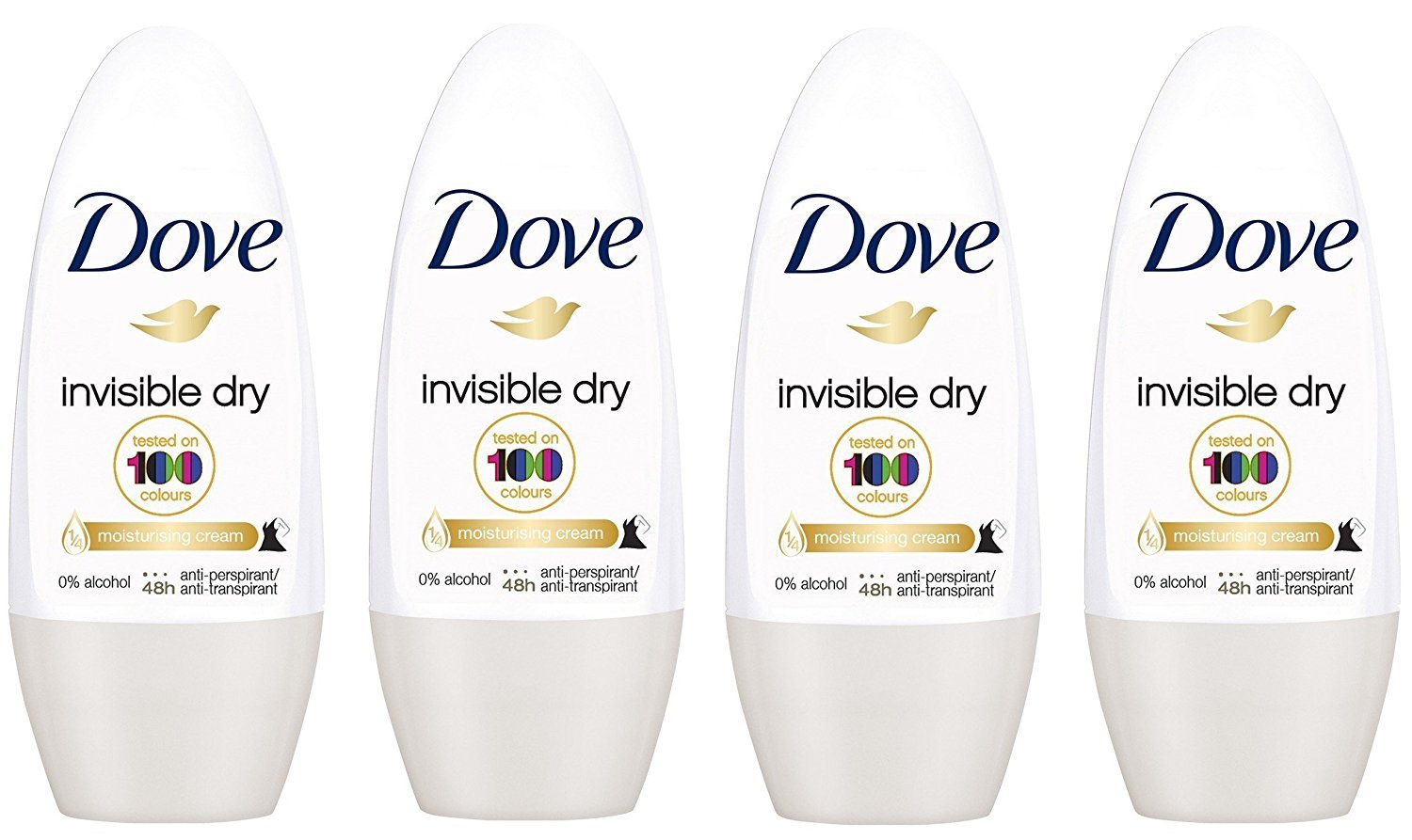 DoveAnti Perspirant Roll On Pack Of 4 (Invisible Dry Roll On) 50 Ml