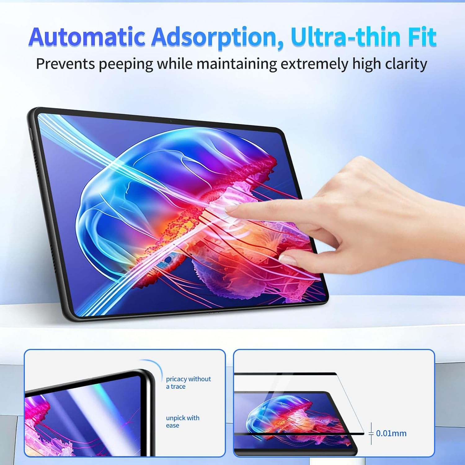 Privacy Screen Protector for iPad Pro 12.9inch 3rd/4th/5th/6th Gen(2018-2022) Anti-Spy Anti Glare Blue Light Filter Easy Installation Screen Protector Bubble Free - 5
