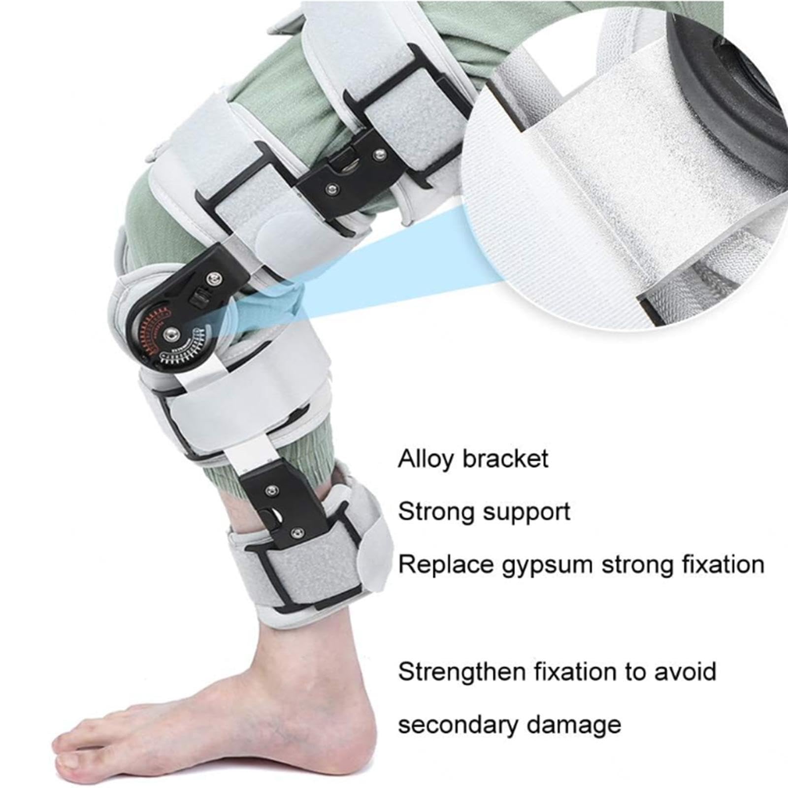 Rodillera con Bisagras Unisex, Lesiones Menisco, Lesiones Ligamentos, Rodillera Soporte Dolor Artritis, Ajuste Ángulo Tamaño Rodillera, Promueve Recuperación Pierna