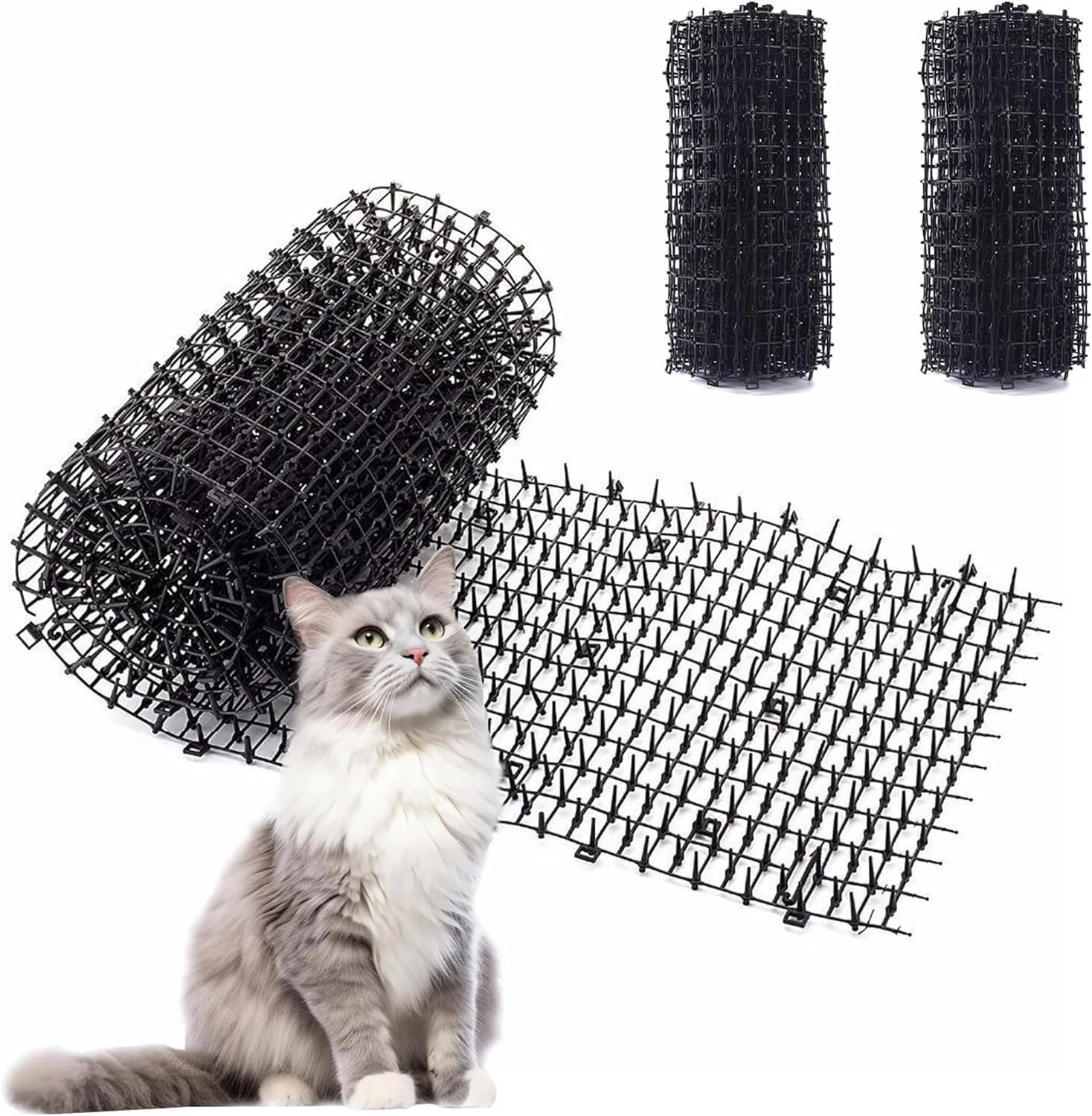 Nalacal 26Ft Cat Spike Mat, Scat Mat For With Spikes, Deterrent Prickle Strip Dogs And Cats, Cats Repellent Indoor Animal Barrier (6.5Ft 2 Pack)