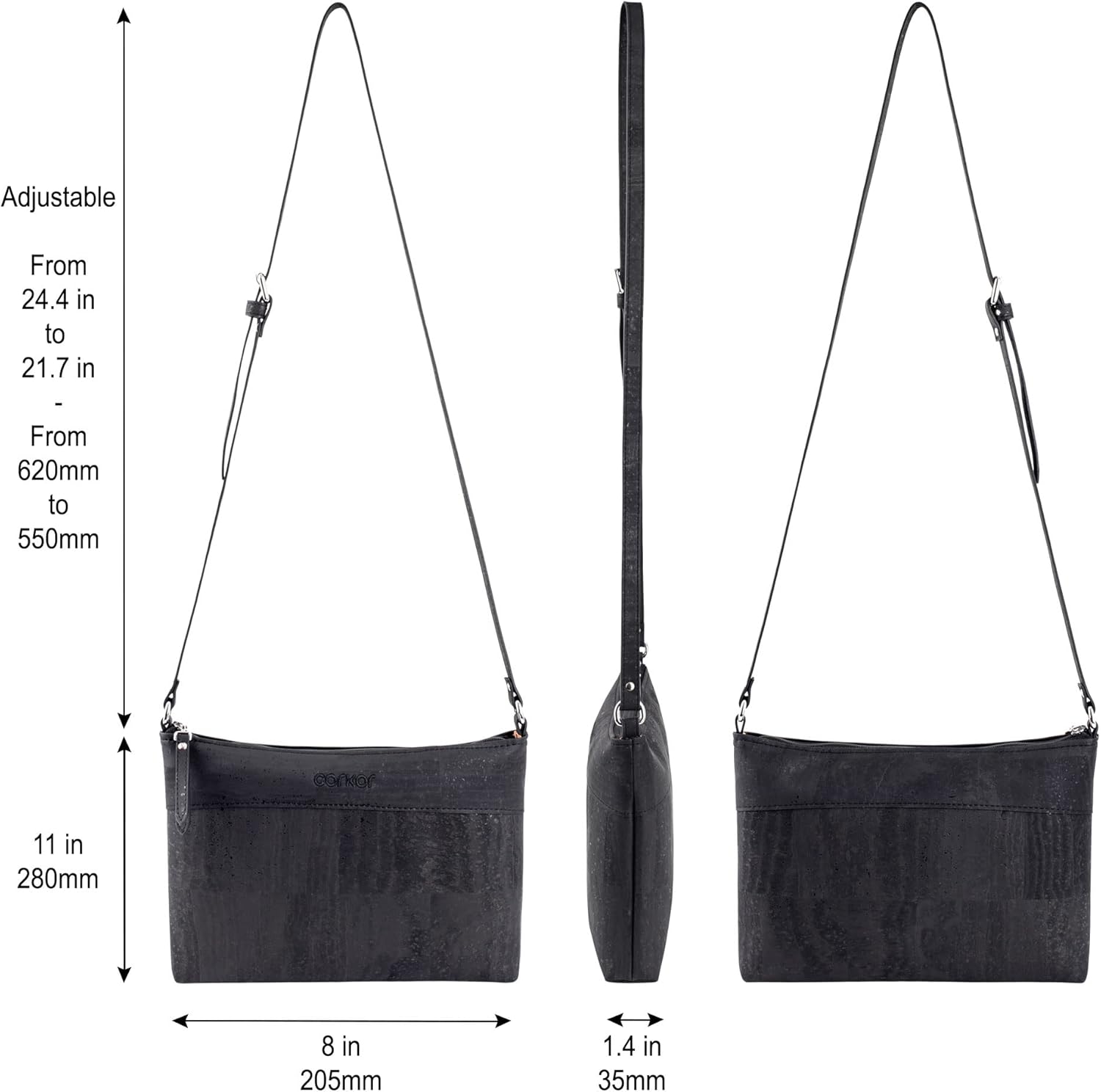 Corkor Cork Purse Women | Vegan Crossbody Bag Small Handbag Portugal Non-Leather - Image 5