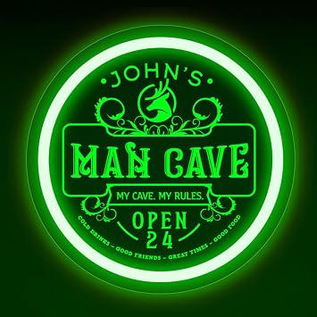 Personalized Neon Signs for Man Cave - Custom LED Lights, Decor, Light Up Signs