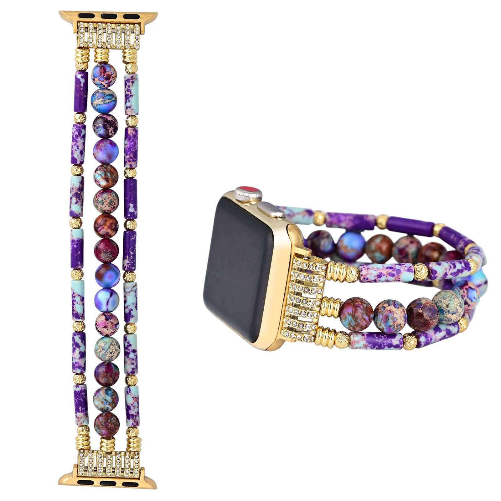 Cinturino per orologio con perle e cuore di girasole compatibile con cinturino Apple Watch da 38 mm, 40 mm, 41 mm, 42 mm, 44 mm, 45 mm, 46 mm, 49 mm, in