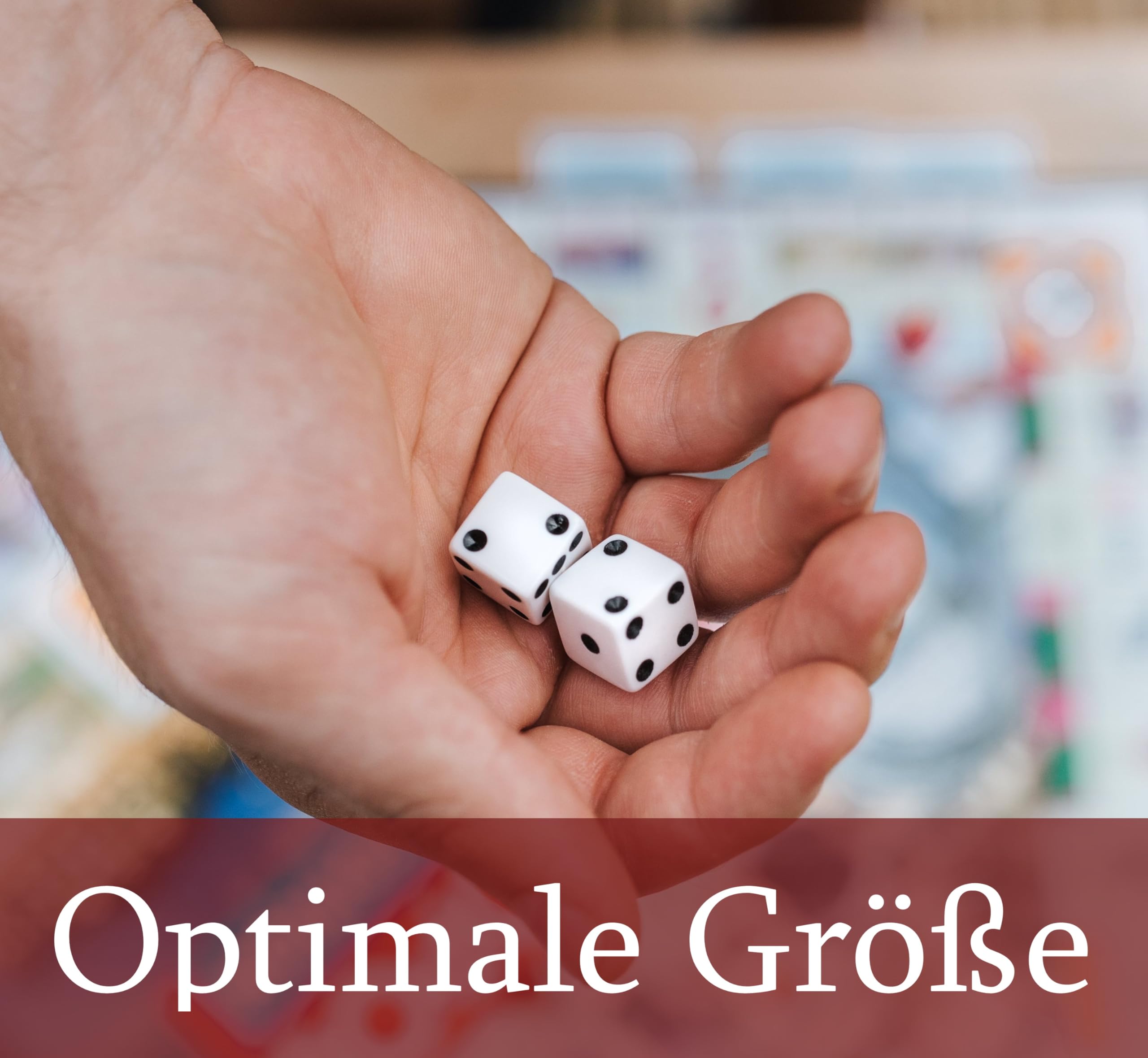 P-16442 Lot de 5 gobelets cubiques en cuir synthétique Noir/rouge – Gobelet cube élégant avec housse intérieure en feutre et 5 dés de précision de qualité supérieure avec cube double