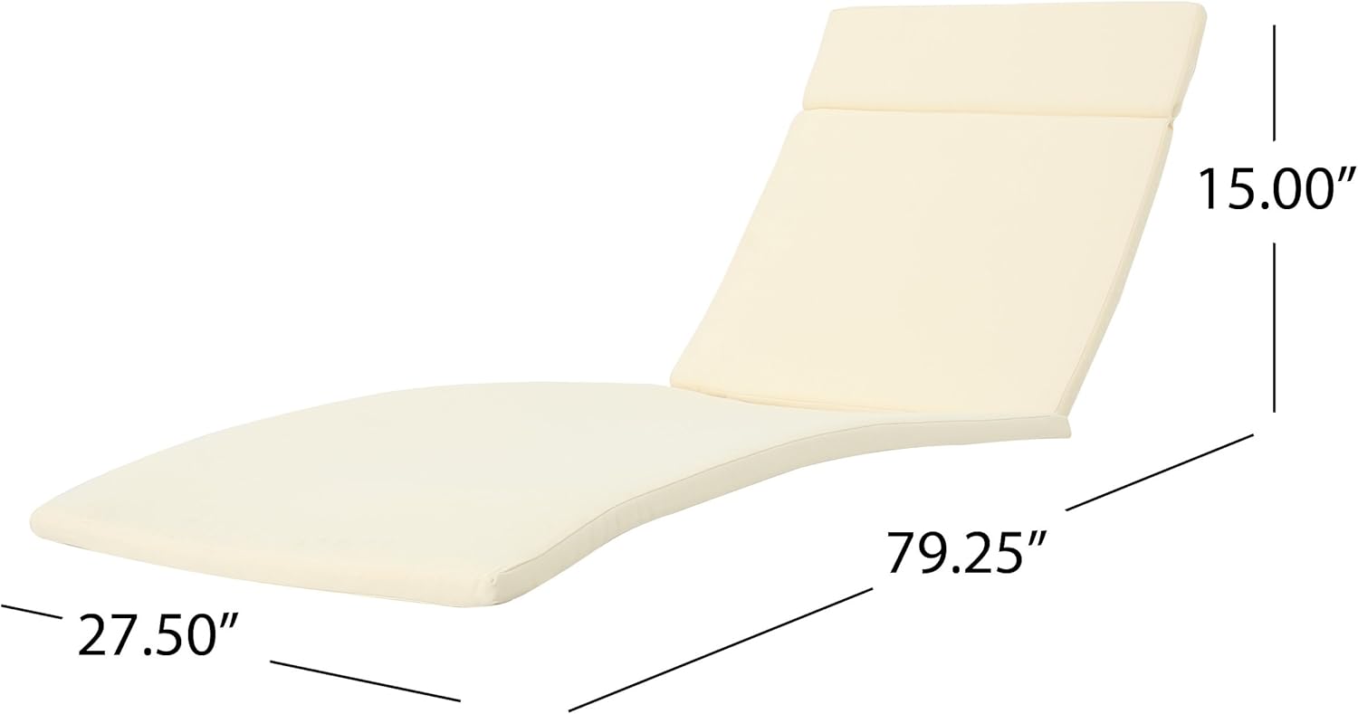 Christopher Knight Home Salem Outdoor Water Resistant Chaise Lounge Cushion, Beige