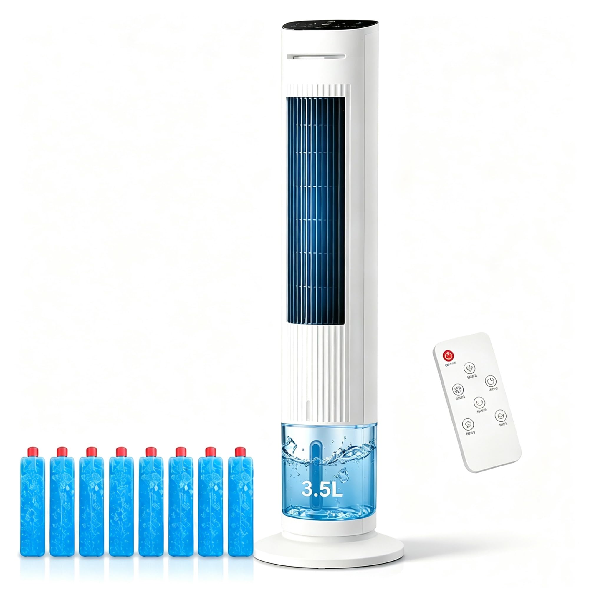 Evaporative Air Cooler, Touch Remote Control, Portable Swamp Cooler