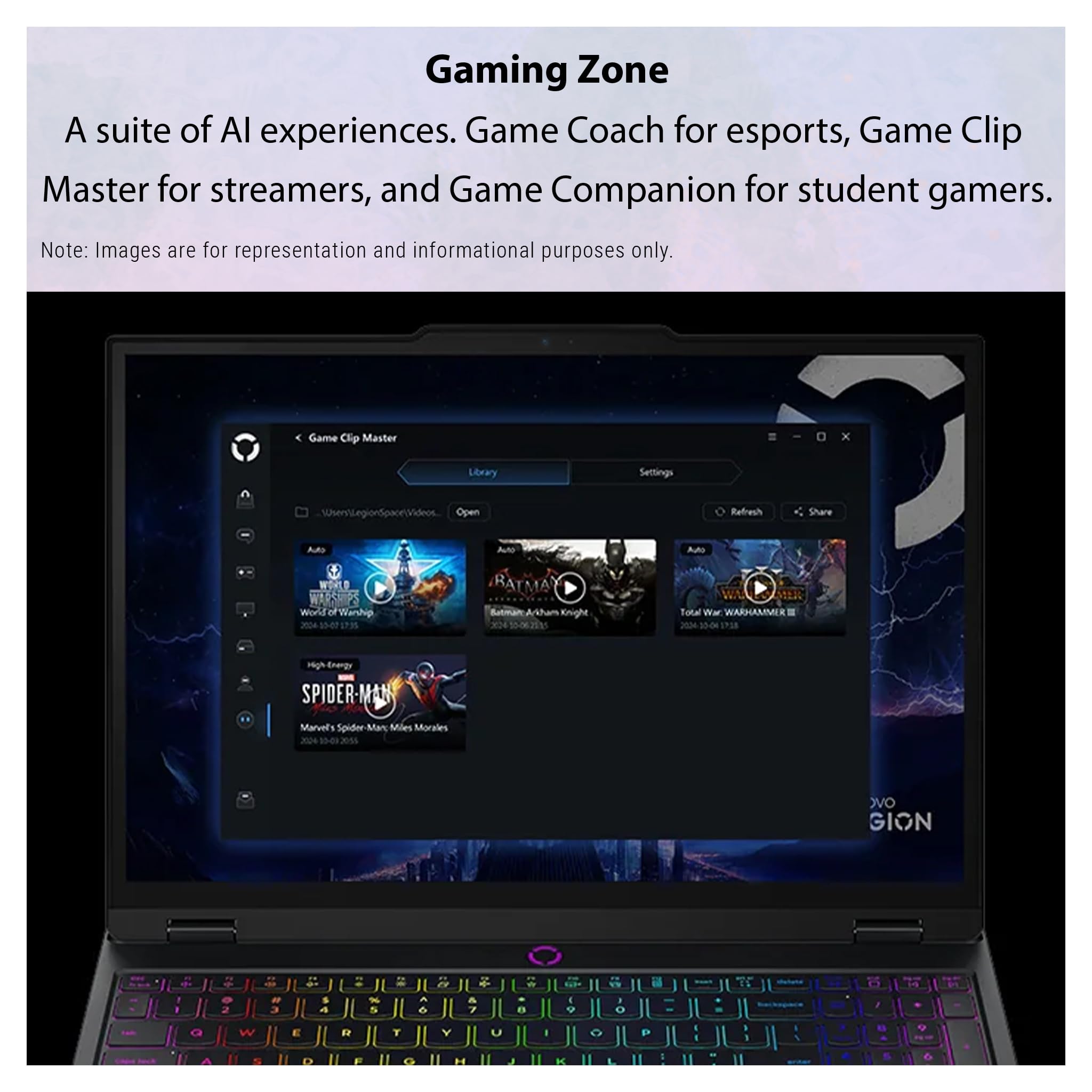 Lenovo Legion 5 Gen 10 Gaming Laptop, AMD Ryzen 7-260, 32 GB DDR5 RAM, 1 TB PCIe SSD, 15.1" WQXGA (2560x1600) Display, Nvidia G-Force RTX 5060, 24-Zone RGB Backlit Keyboard, W11 Pro, Eclipse Black