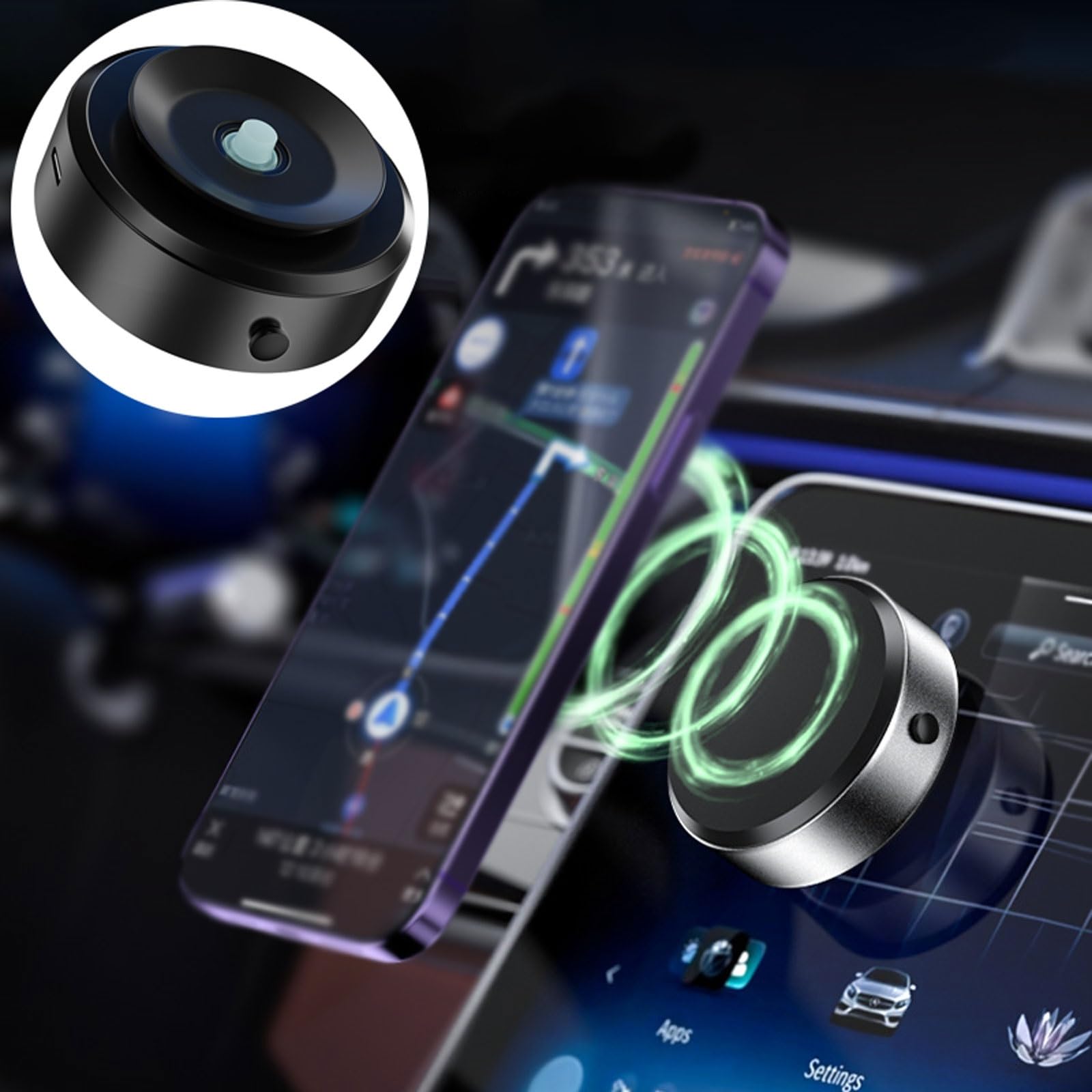 CBYARNMagnetic Car Suction Cup Holder, Suction Cup Phone Mount, Portable Magnetic Phone Holder 360° Rotation Phone Holders for All Cell Phones and Smooth Glass Plane