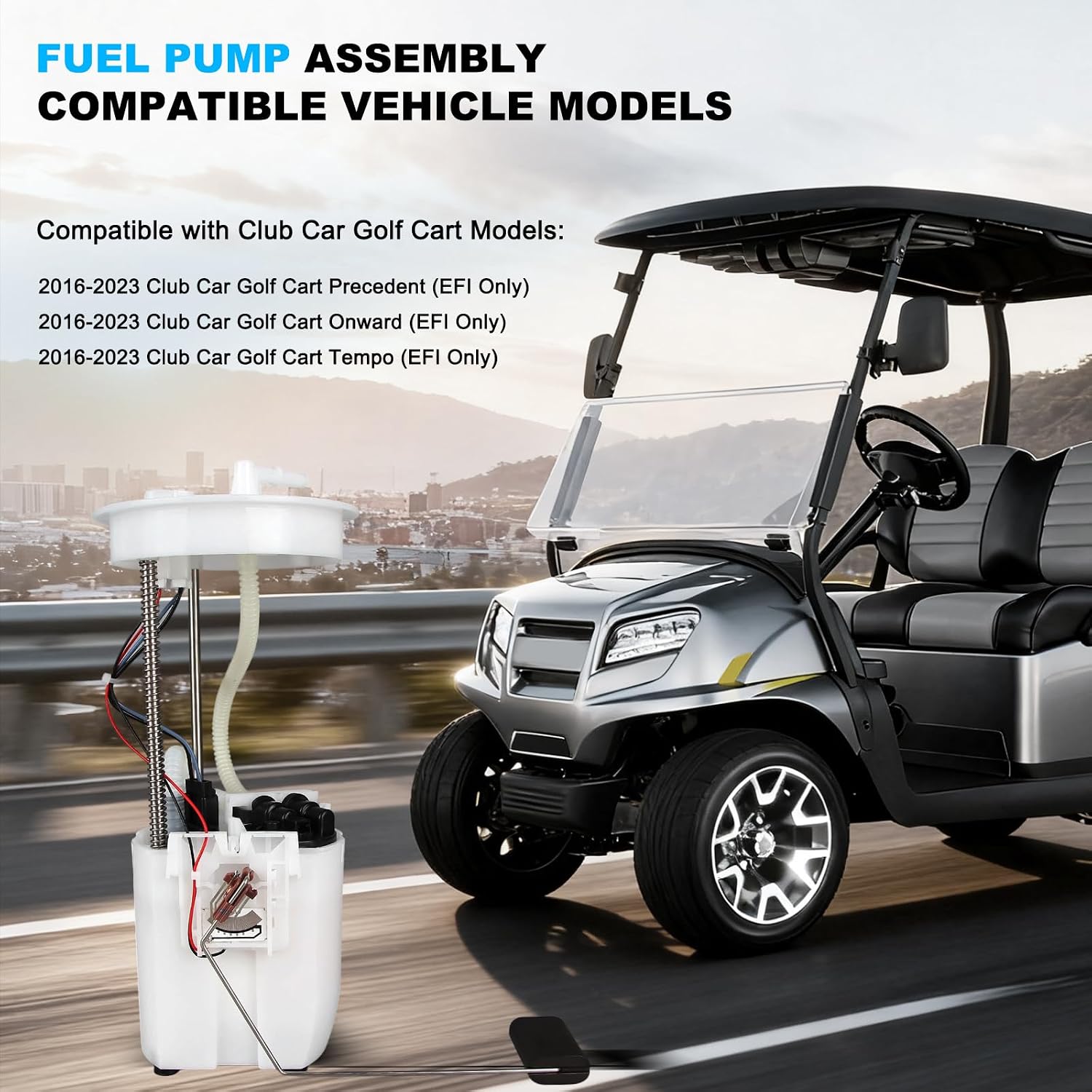 OTO-K Electric Fuel Pump Module Assembly Compatible with Club Car Golf Cart Precedent Onward Tempo 2016-2023 EFI Fuel System Only,Replace#105043401 105282901 47622330001