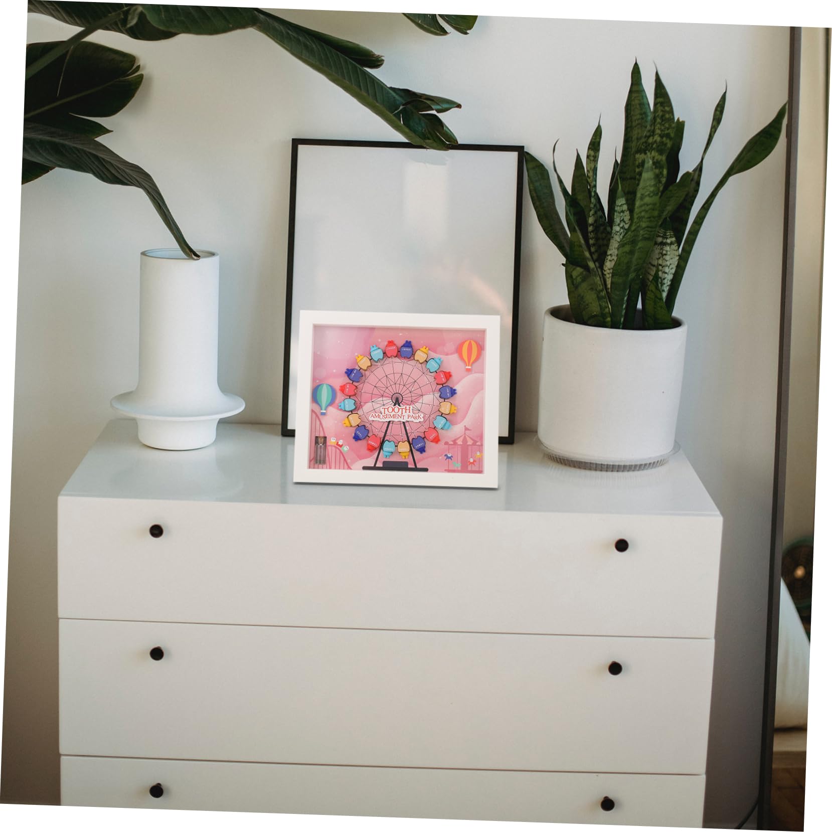 UPKOCH Boîte à Dents de Lait pour Bébé en Plastique, Grosse Roue Décorative Compartiments, pour Conserver les Premières Dents et Cheveux, Maison et Chambre de Bébé