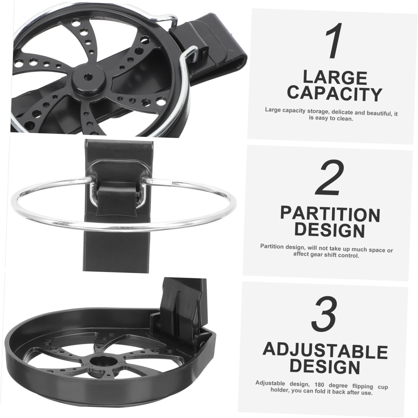 Alipis 4 Ensembles Support De Tasse De Voiture Porte Bouteille Et Porte Gobelet pour Organisateur De Rangement Multifonctionnel Inoxydable Et Accessoire De Voiture Noir 3 Pièces * 4