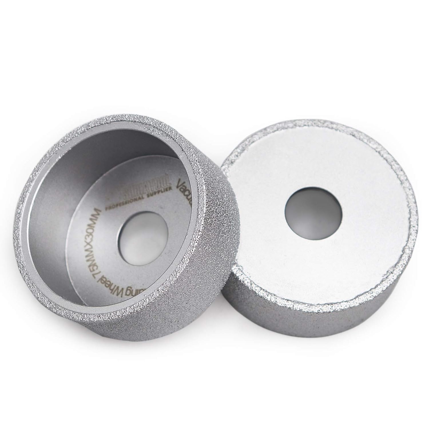 SHDIATOOL 3 Inch Profile Hand Diamond Wheel Height 30mm Flat Edge Grinding for Stone Marble Granite Rock Pack of 2