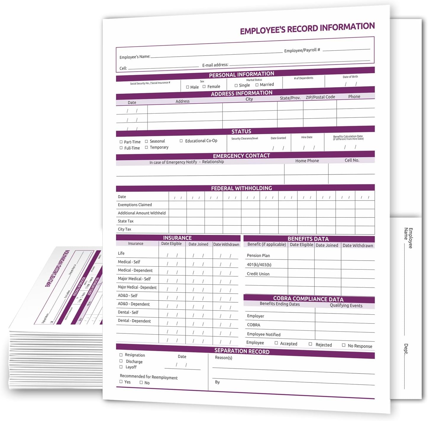 Employee Record Folders