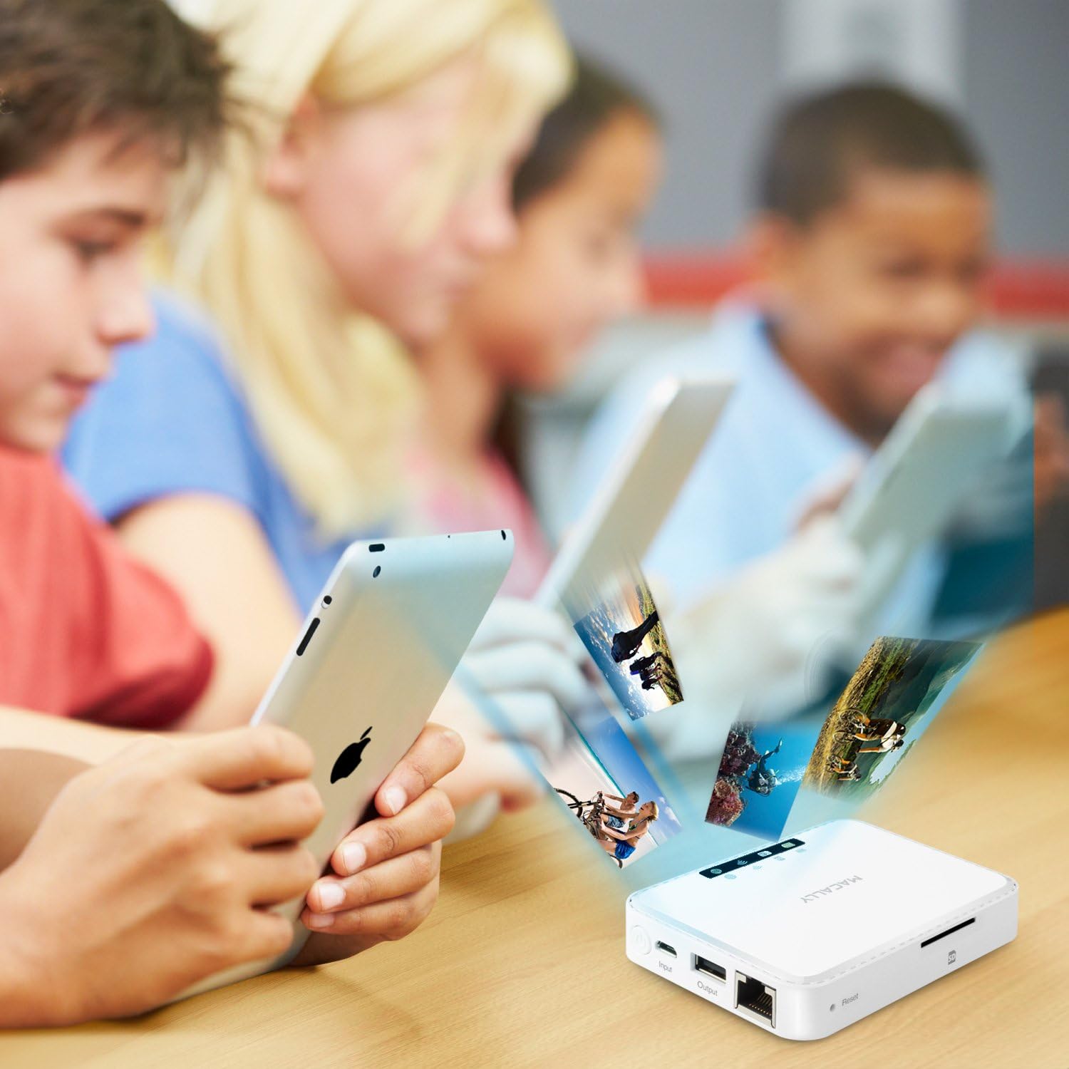 Macally WIFISD2 with an Ethernet cable connected