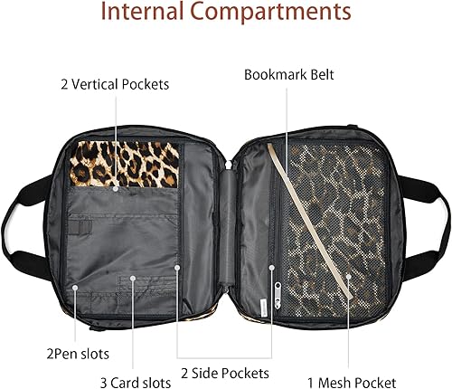 Miniatura 6 de Fundas para la Biblia para mujeres, estuche de la Biblia para niñas, tamaño extra grande con bolsillos, funda de libro con cremallera, funda para