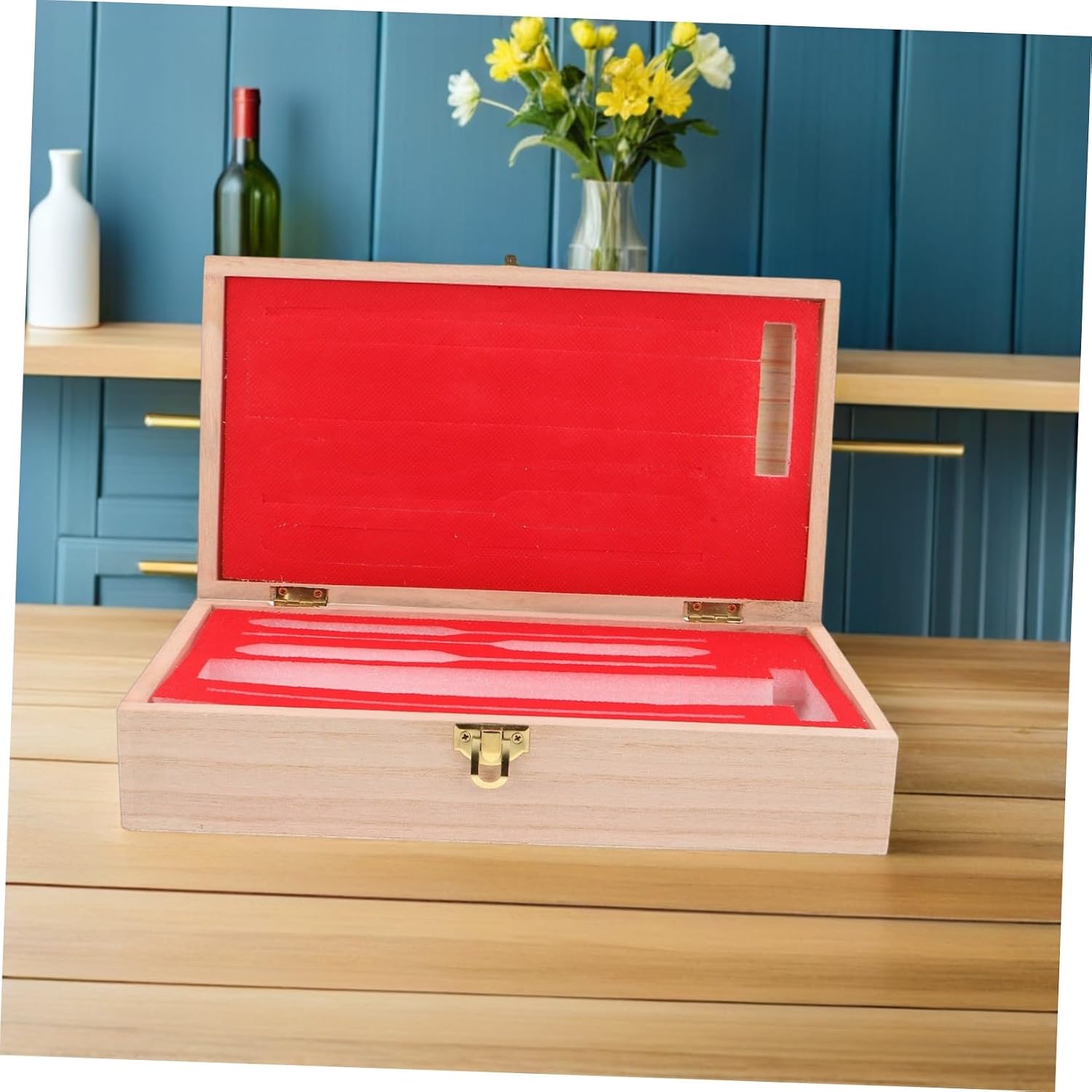 STOBAZA Wooden Hydrometer Storage Box for Superior Protection and Easy Portability with Sponge Padding for Brewing Test Equipment and Alcoholmeters in Home Brewing and Laboratory