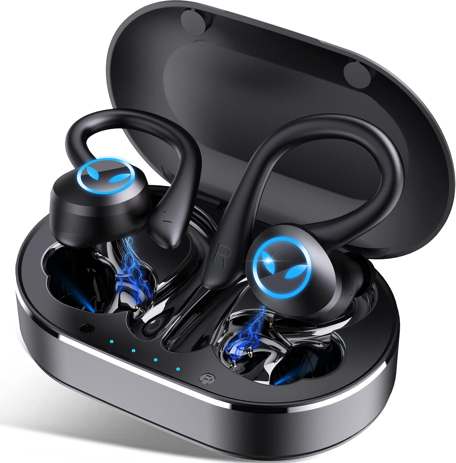Donerton Wireless Earbuds, BT 5.1 Wireless Sport Headphones with cVc 8.0 Noise Reduction, Deep Stereo Bass, Touch Control, Wireless Earphones IP7 Waterproof BT Earbuds for Running, Gym
