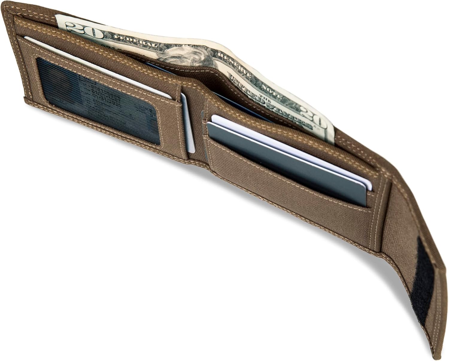 WOLVERINE Men's Canvas/Leather Bifold Wallet | RFID Protection | ID Window | Card Slots | Bill Pocket | Durable | Leather | Canvas - Image 5