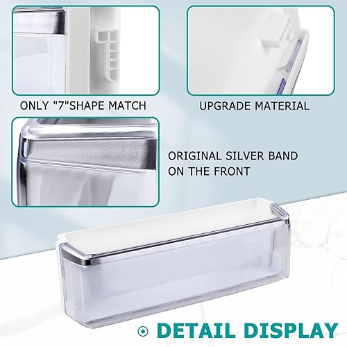 Miniatura 6 de 2 PCS AAP73252302 Door Shelf Bin (Left) Compatible with LG, Kenmore Sears, Replaces AP5602874, AAP73252311, AAP73252306, 2652315, AAP73252305