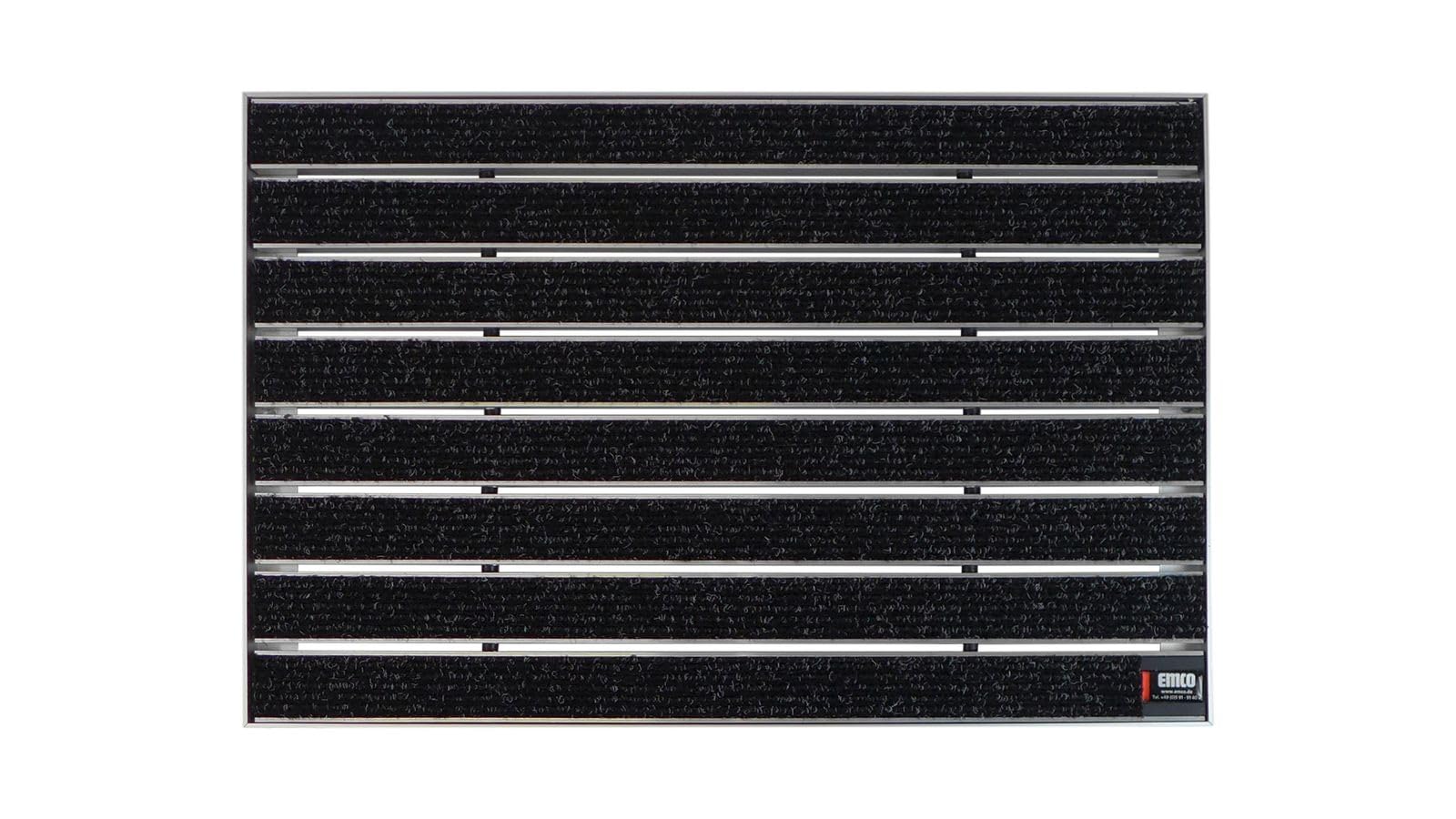 EMCO Eingangsmatte DIPLOMAT Large Rips anthrazit 12mm + ALU Rahmen Fußmatte Schmutzfangmatte Fußabtreter Antirutschmatte, Größe:1000 x 500 mm