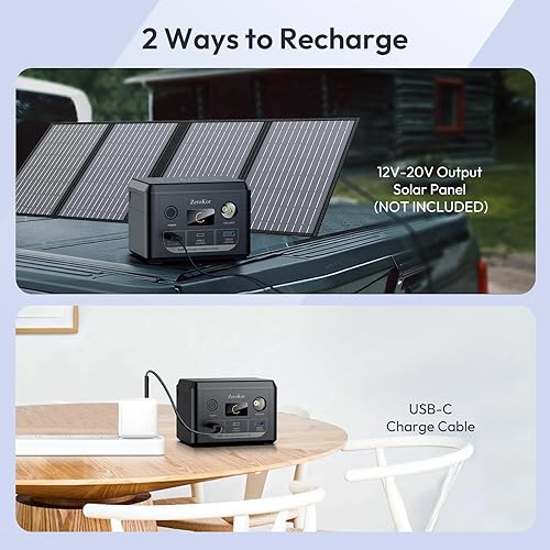Miniatura 8 de Banco de energía solar con salida de CA de 110 V 65 W, 100 W, USB C de 100 W, batería de carga rápida con panel de cargador solar de 30 W, plegable