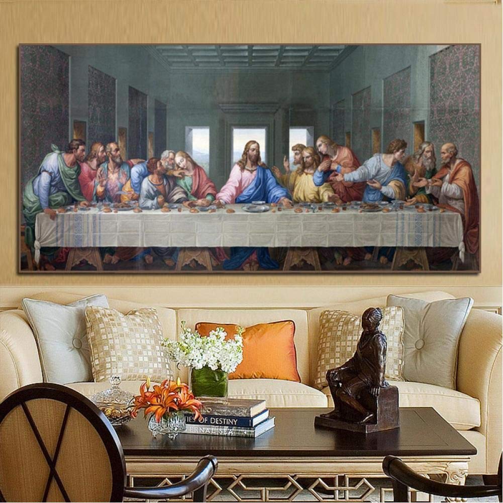 ASASAASASA Leonardo Da Vinci'S The Last Supper Print Wall Art Canvas Painting Famous Painting Art For Living