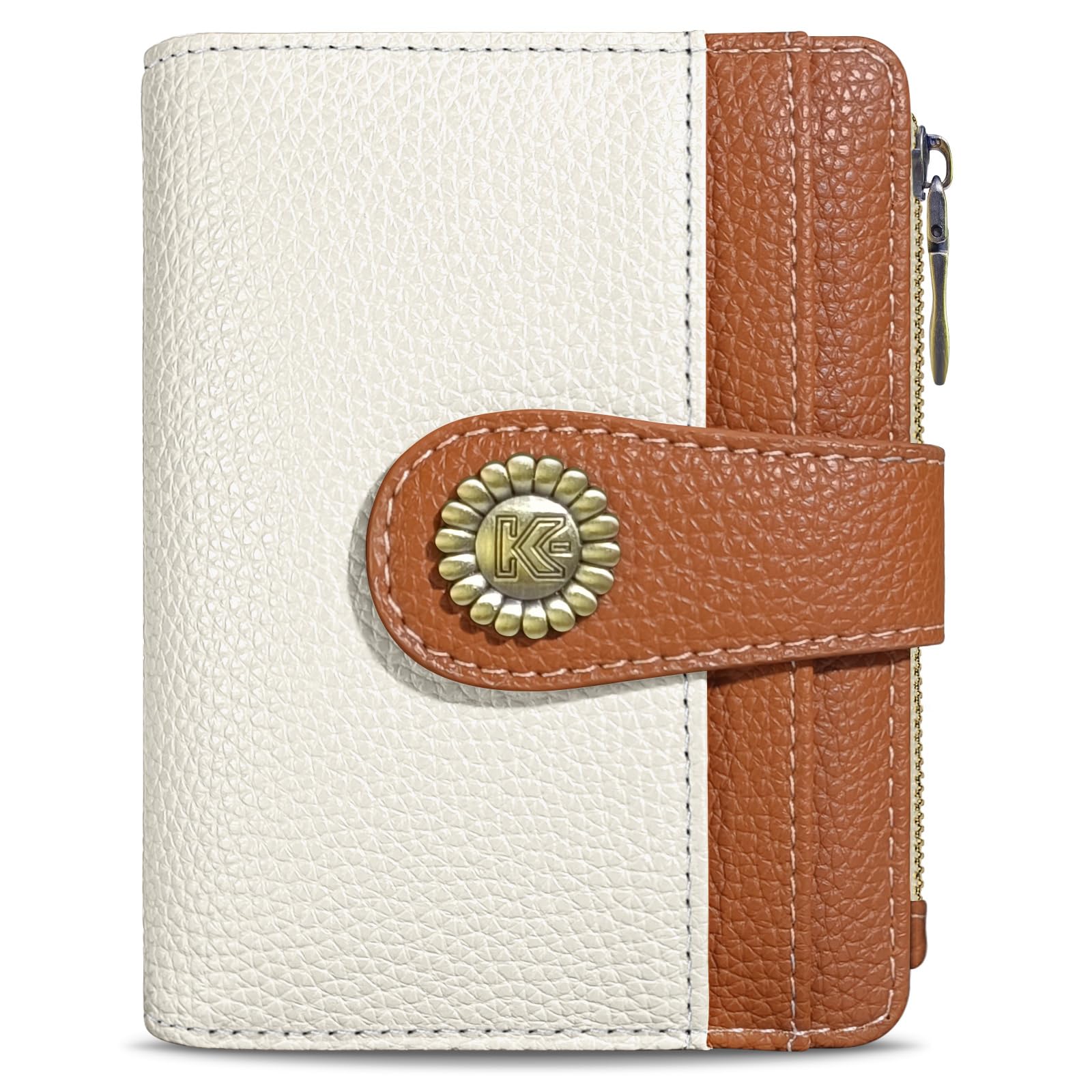 Kelvoris Small Rfid Women Wallet Bifold Zipper Coin Pocket PU Leather Compact Cash Credit Card Holder Travel Wallet for Female Ladies Teen Girls 1 ID
