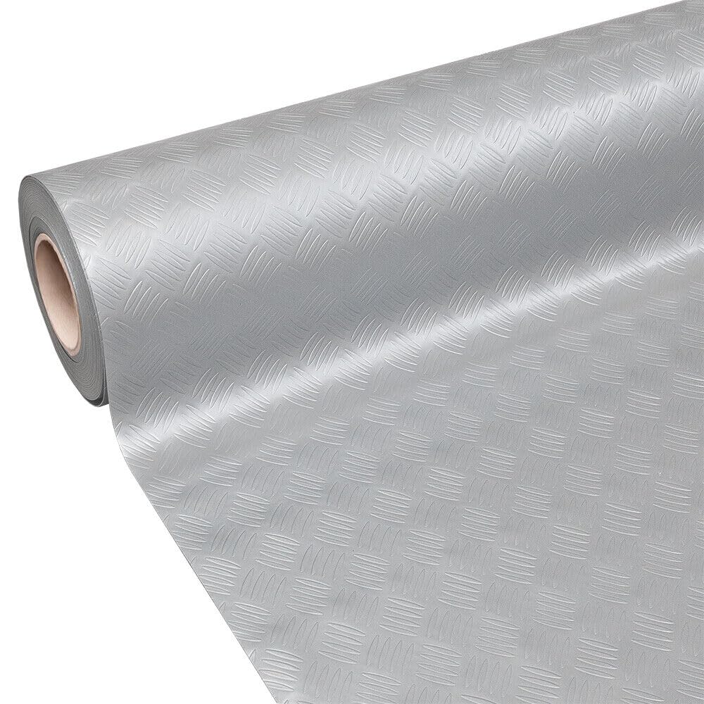 Alfombra de goma antideslizante para cubrir el suelo, con dientes de chapa metálica, antideslizante, color gris, 140 x 80 cm