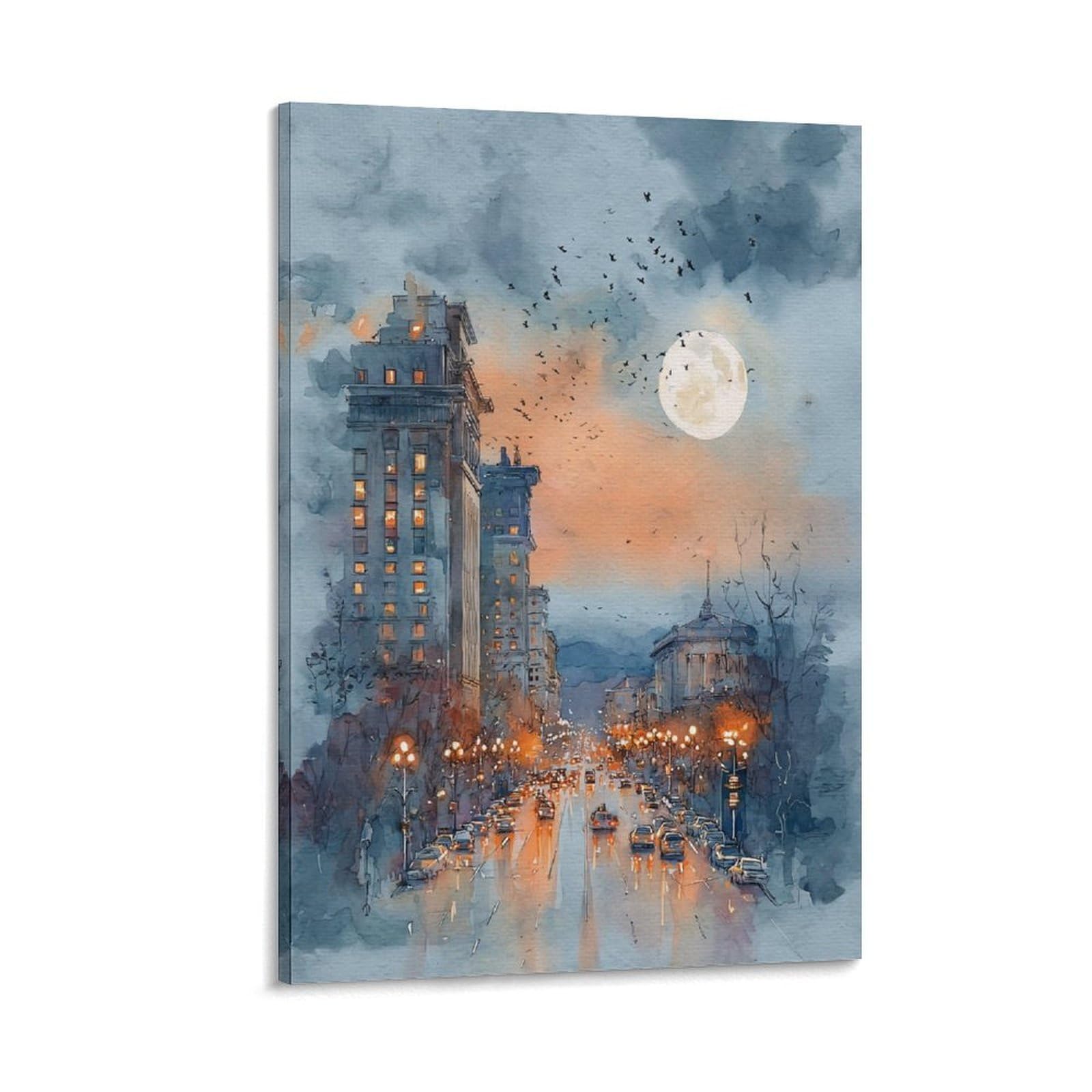 LCYNNH Portland Watercolor 24x36inch(60x90cm) Vintage Travel Poster Watercolor Canvas Art