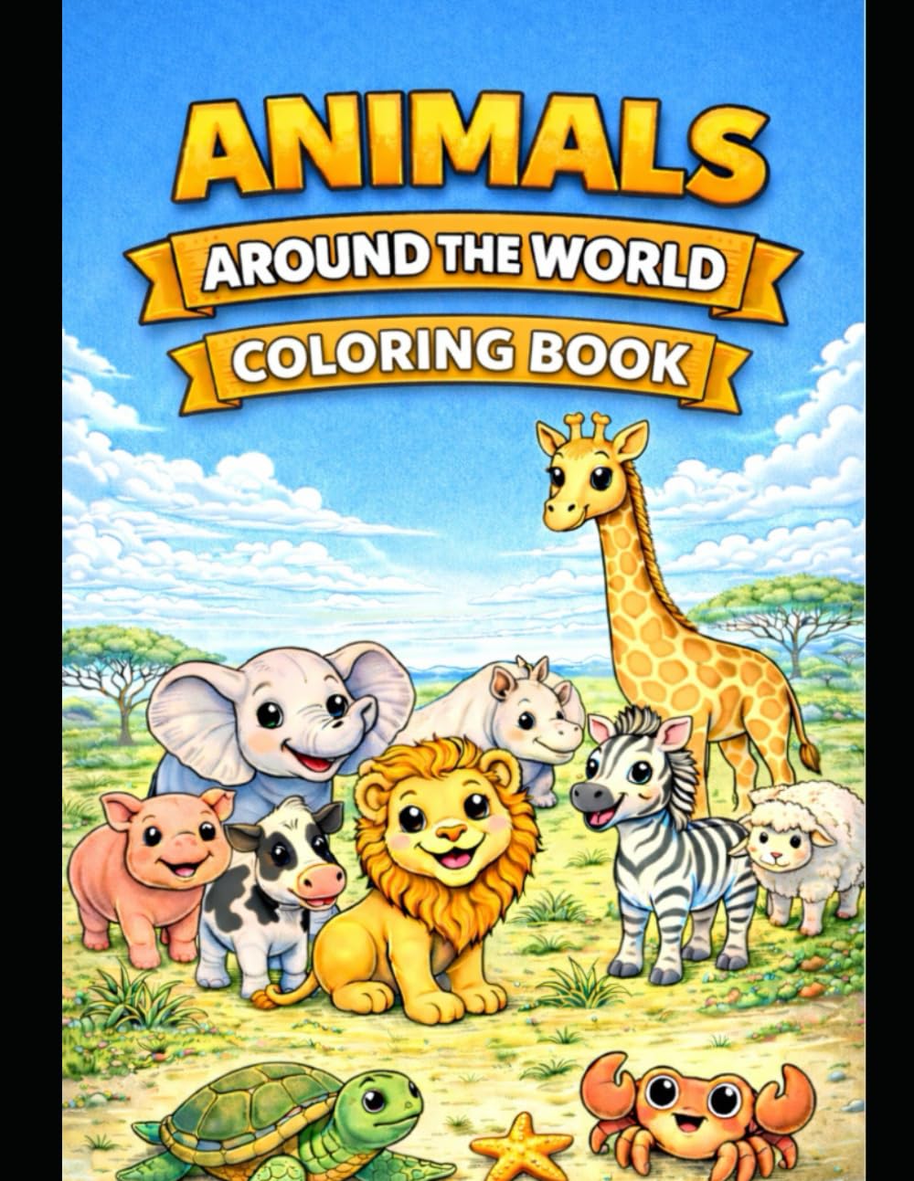 ANIMALS AROUND THE WORLD: COLORING BOOK
