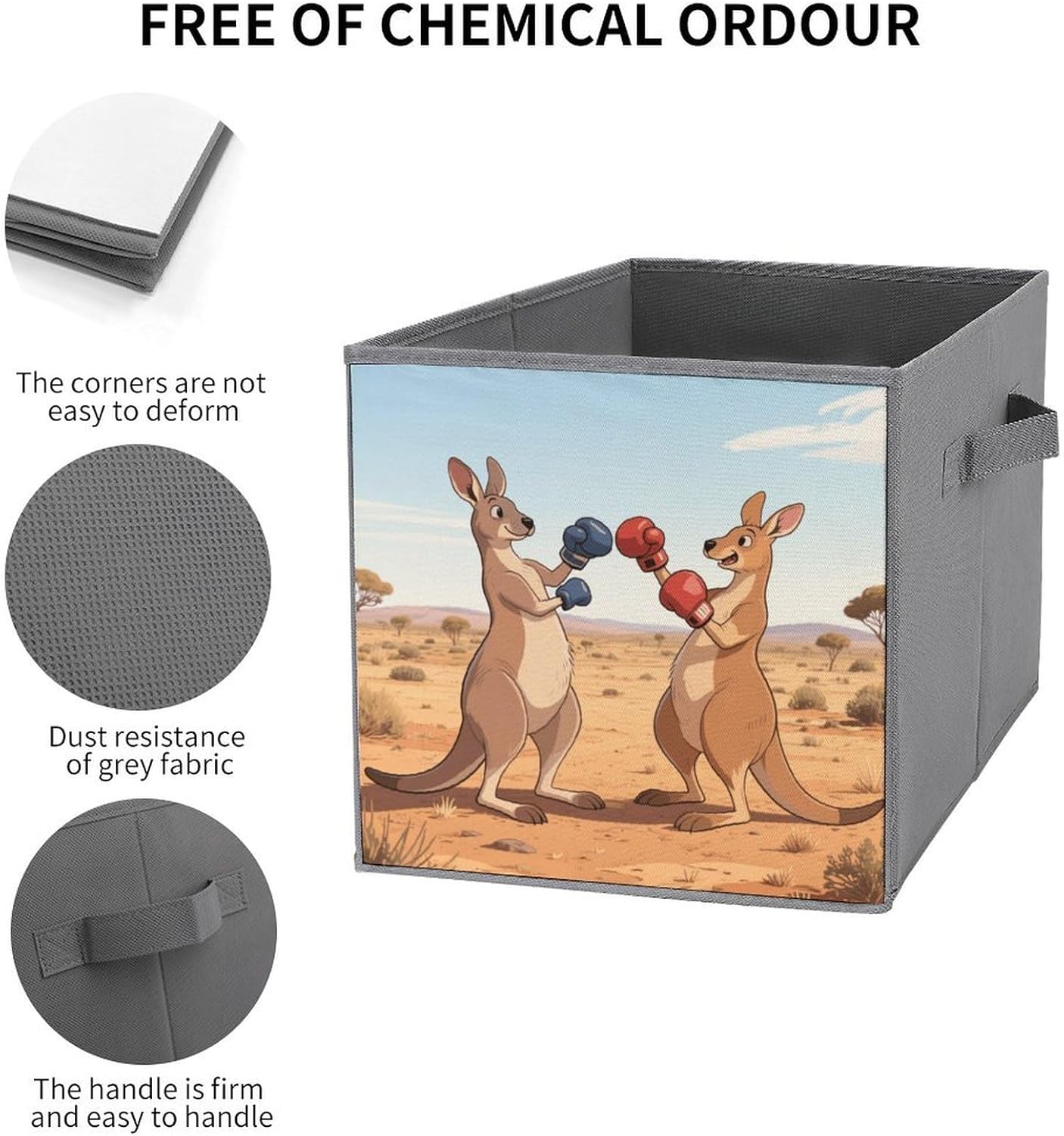 2-piece Oxford Cloth Storage Box Kangaroos That Box Printed Storage Box for Clothes/shoes Multi-purpose Wardrobe And Cabinet Storage