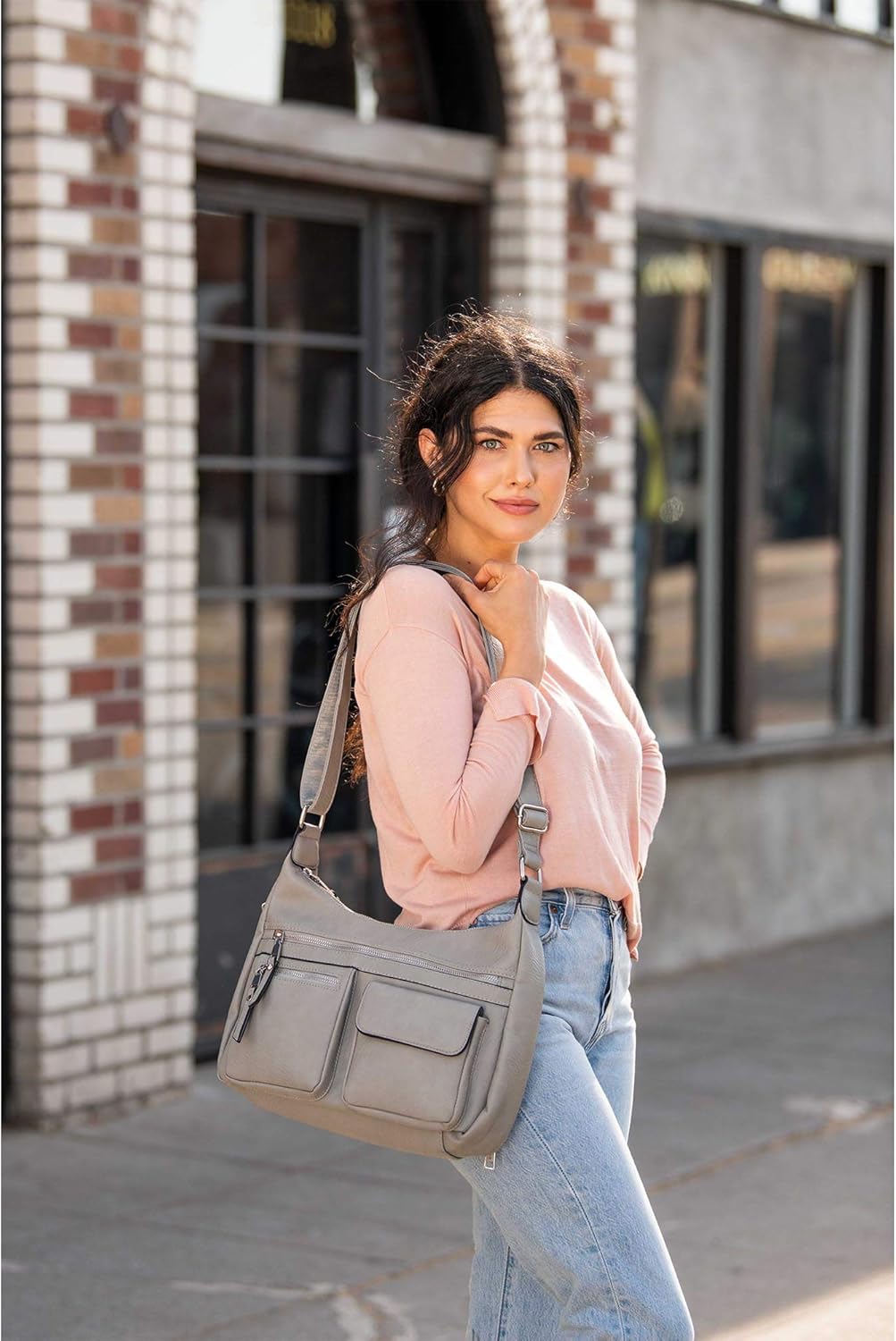 JESSIE & JAMES Large Concealed Carry Crossbody Bag For Women Gunbag Shoulder Purse With Detachable Holster - Image 2