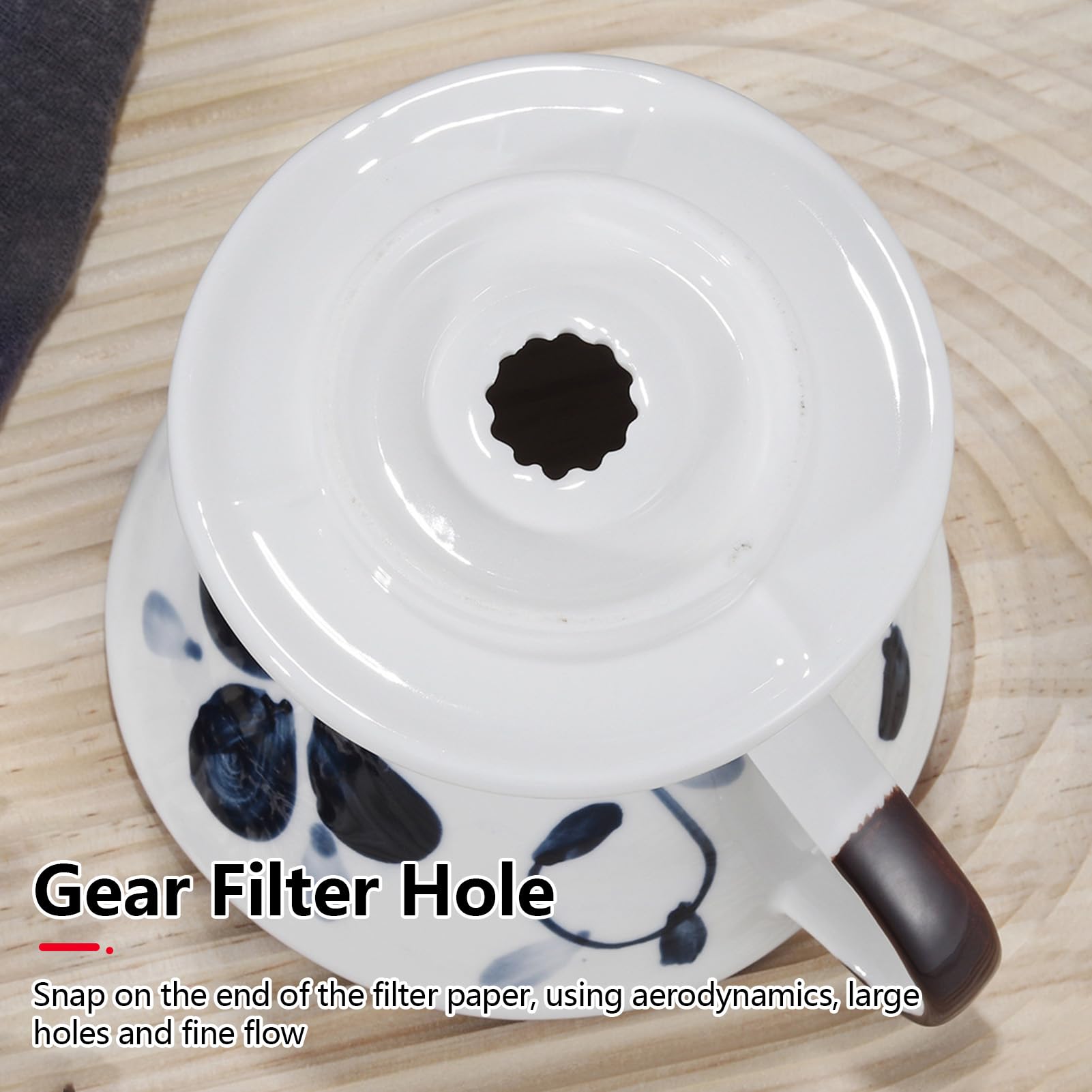 Pour Over Kaffeebereiter Mit Keramikbecher, Pour Over Kaffeebrüher, Tropfkaffeemaschine, Manueller Drip Kaffeebereiter, Handgezeichnet Kaffeemaschinen-Set Mit Keramik-Kaffeetropfe (A)