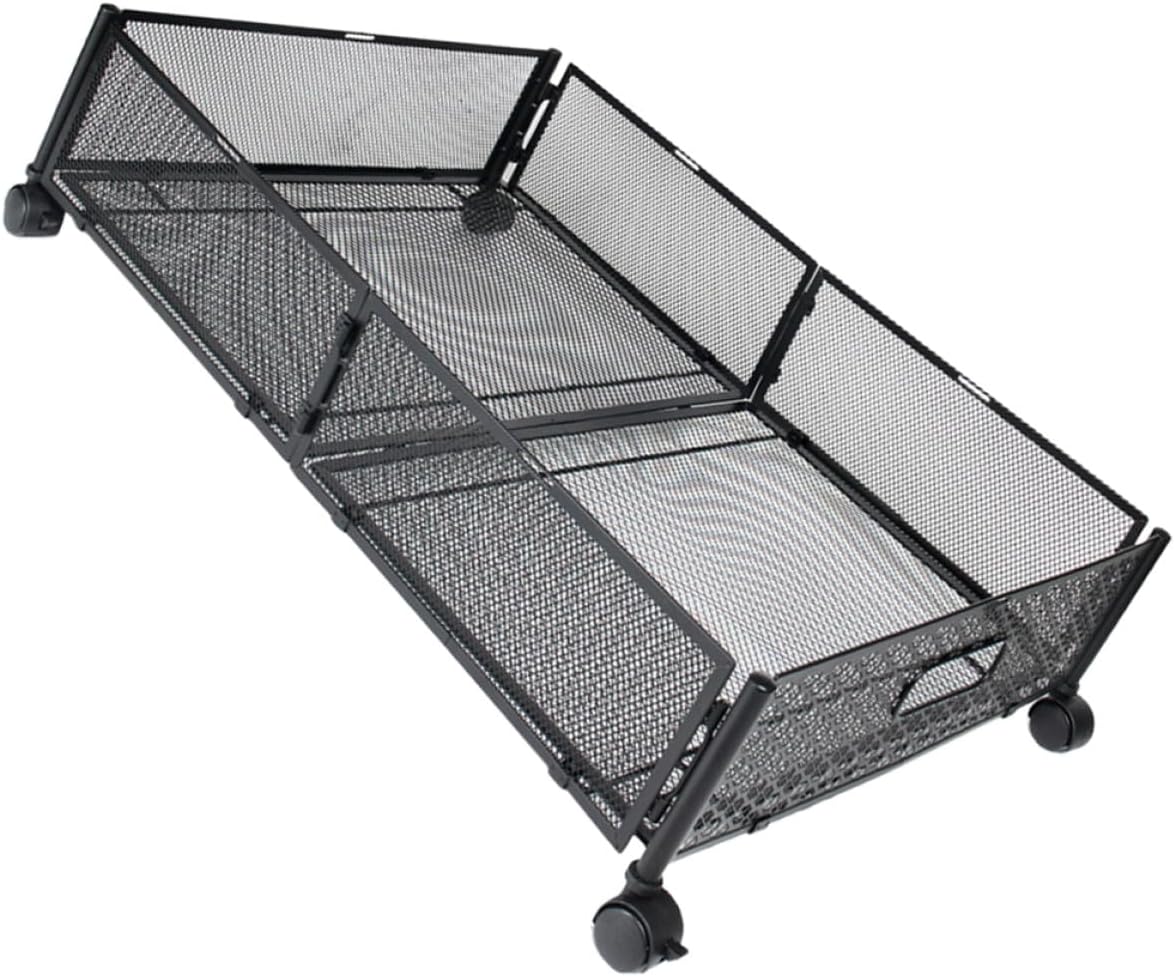 Foldable Under Bed Storage Organizer with Design Large Capacity Stainless Steel Holder for Clothes Blankets Multi-purpose Space-saving Storage for Bed and Sofa
