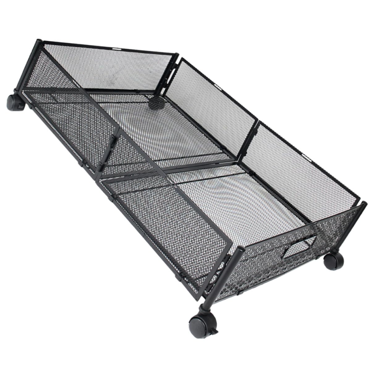 BESPORTBLE Contenitore Portaoggetti Sotto Letto Ruote Design Pieghevole in Acciaio Inossidabile e Plastico Capacità Grande per Organizzare Sotto Divano