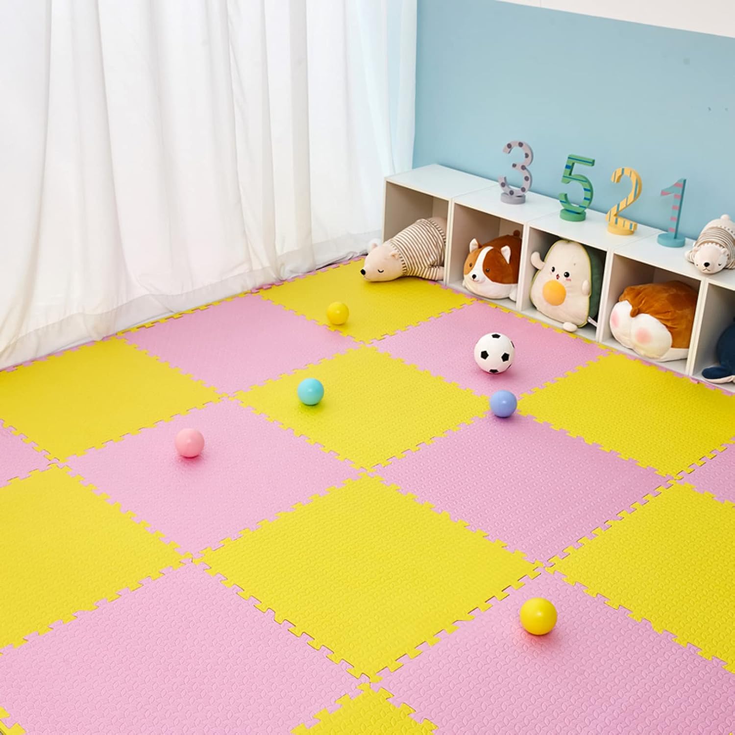 パズルマット ジョイントマット 30&times;30&times;1.2cm 40枚 ベビー 赤ちゃん キッズ フチ付き かわいい 可愛い フロアマット