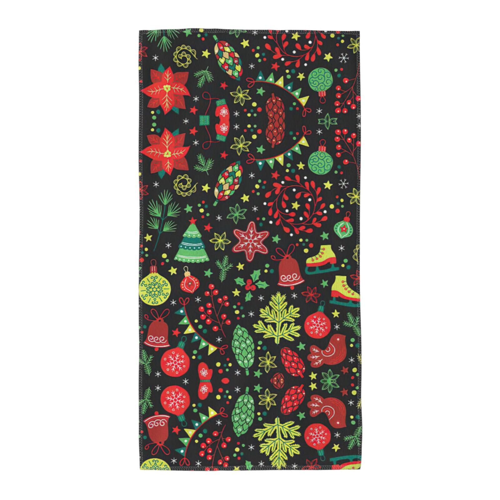 SDEGTHO Christmas Tree Fashion Printed Bath Towel High Water Absorption For Hiking Trip
