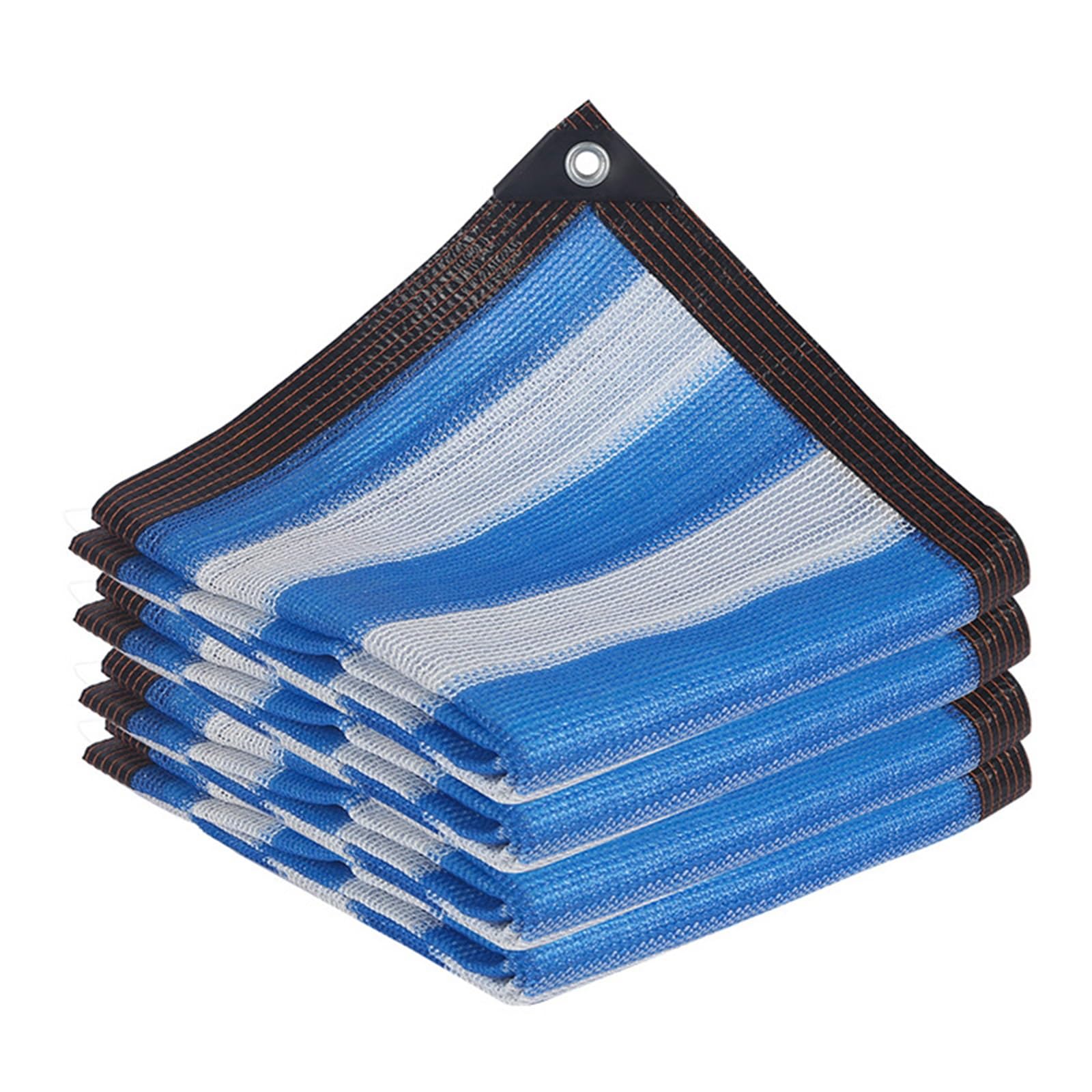 Voile d'ombrage rectangulaire respirante bleue avec cordes
