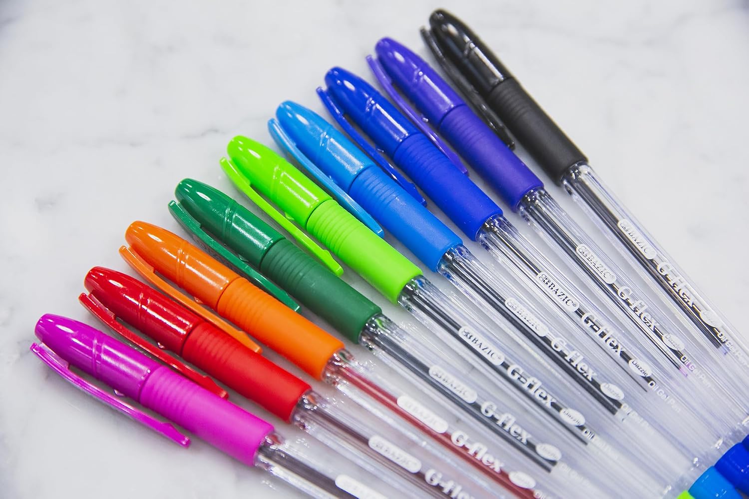 BAZIC G-Flex Asst. Color Oil-Gel Ink Pen w/ Cushion Grip (4/Pack)