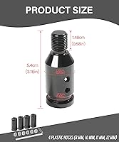 Vista 5 de YAKEFLY - Conector universal de cambio de marchas, adaptador de palanca de cambios automático de aluminio, engranaje manual no roscado M12x1.25 Negro