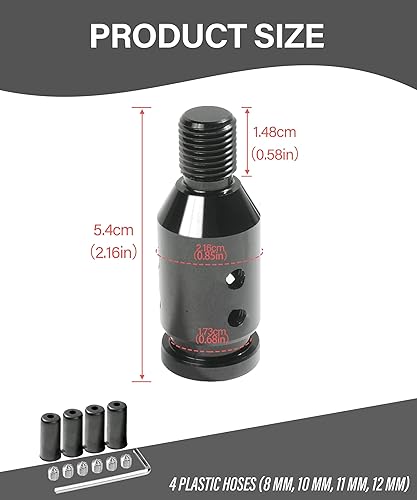 Miniatura 10 de Adaptador universal de perilla de palanca de cambios, adaptador de palanca de cambios automático de aleación de aluminio, adaptador de perilla de