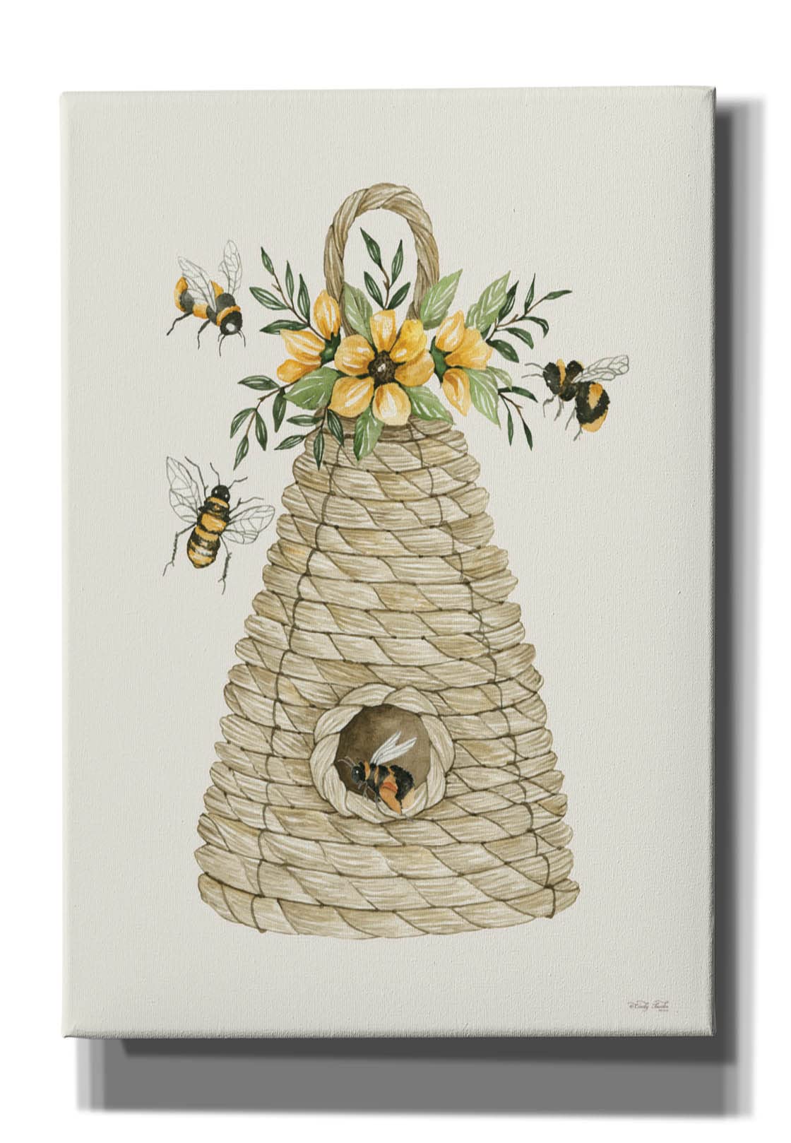 Epic Graffiti 'Bee Hive Home' by Cindy Jacobs, Giclee Canvas Wall Art, 18"x26"