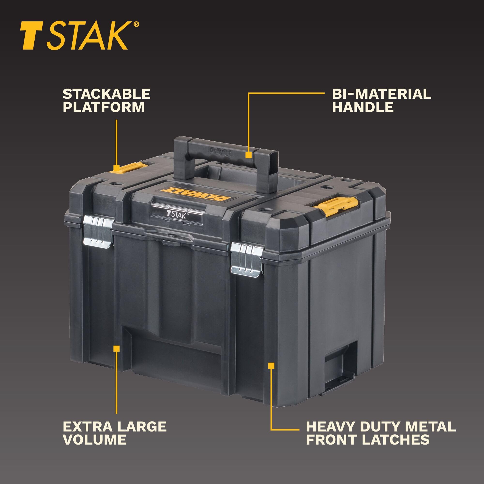 DEWALT TSTAK Tool Box, Extra Large Design, Removable Tray for Easy