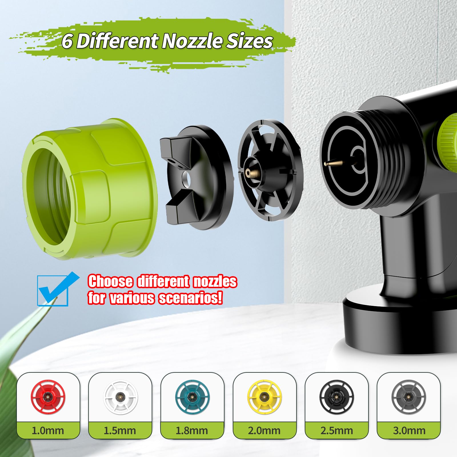 Windpost Cordless Paint Sprayer Gun for Makita Battery Powered, 600W High Power HVLP Electric Spray Paint Gun with 6 Nozzles, 3 Patterns, for Home Interior and Exterior, Fence (Tool Only)