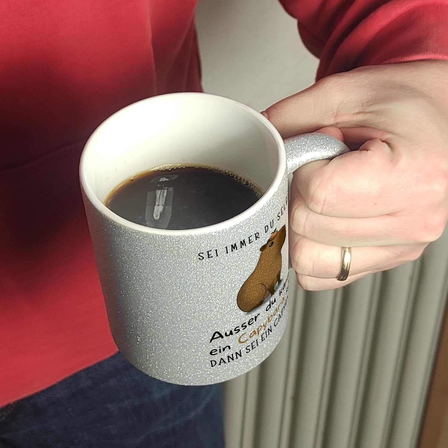 „Sei Immer Du Selbst – Außer Du Kannst Ein Capybara Sein“ Kaffeebecher, Schwarz, Lustiger Spruch