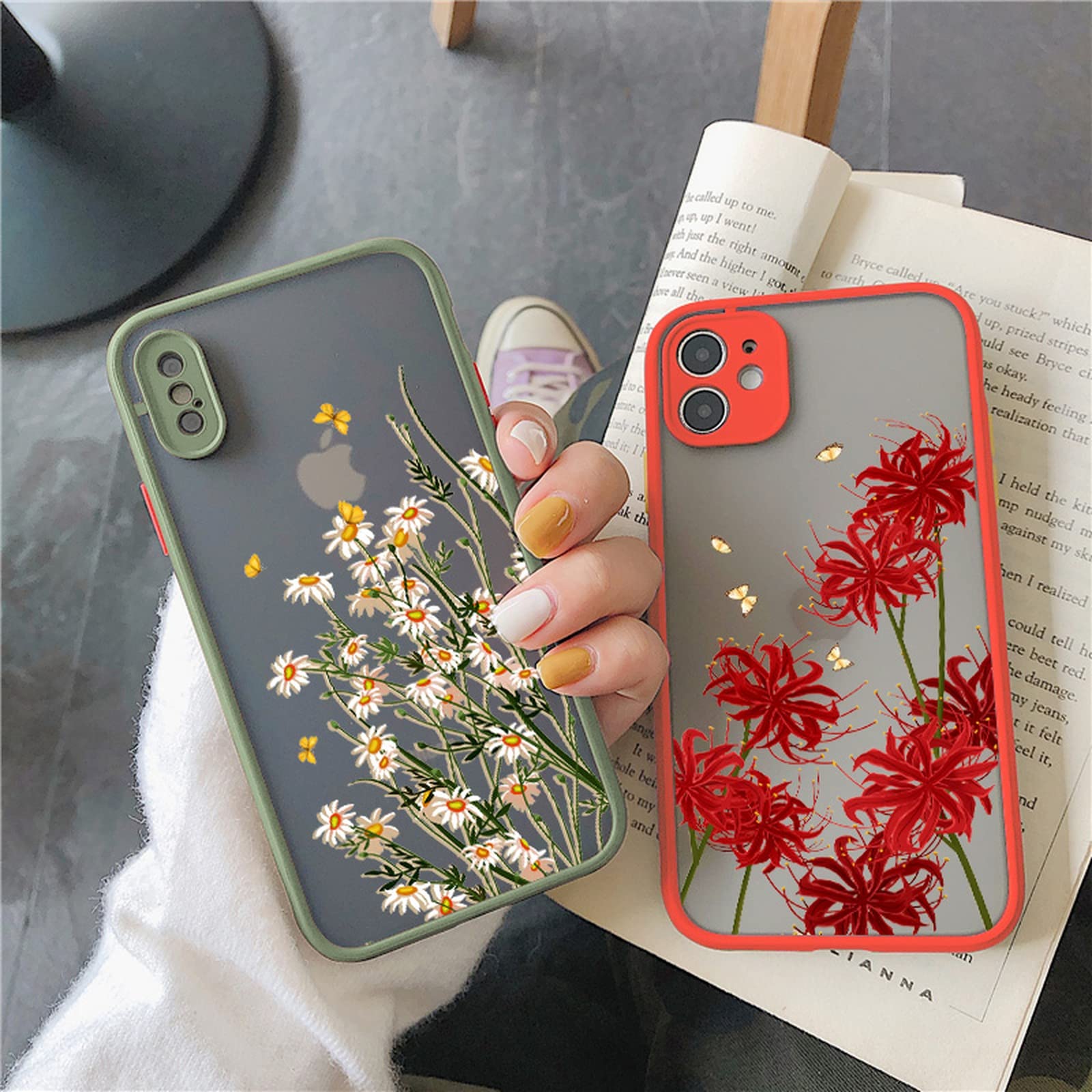 Amazon | 蝶ラベンダー彼岸花電話ケース For iphone 7 8 プラス 12 13