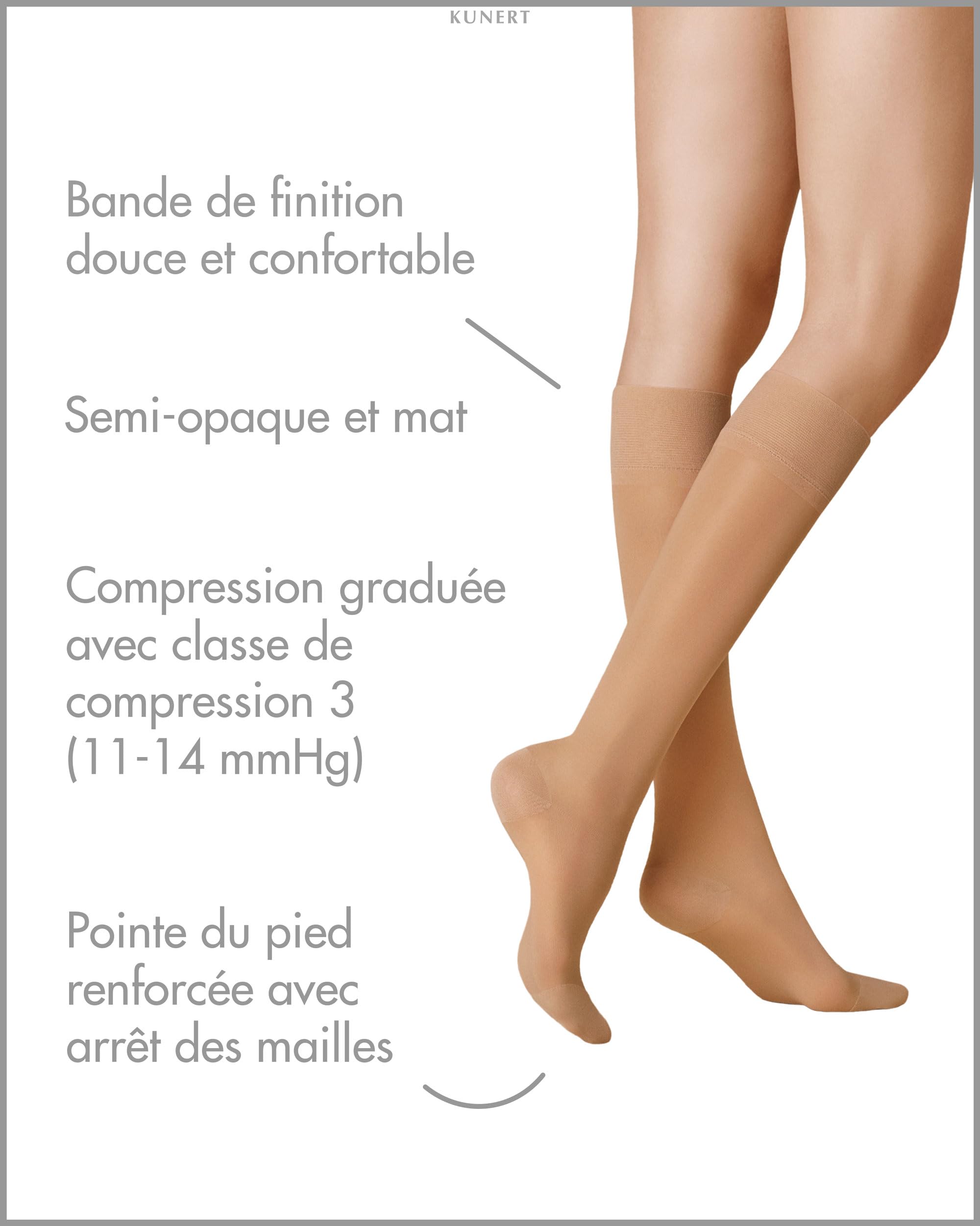 Kunert Fly&care 40 Effektive Stützwirkung Klasse III Chaussettes Montantes Femme (lot de 1)