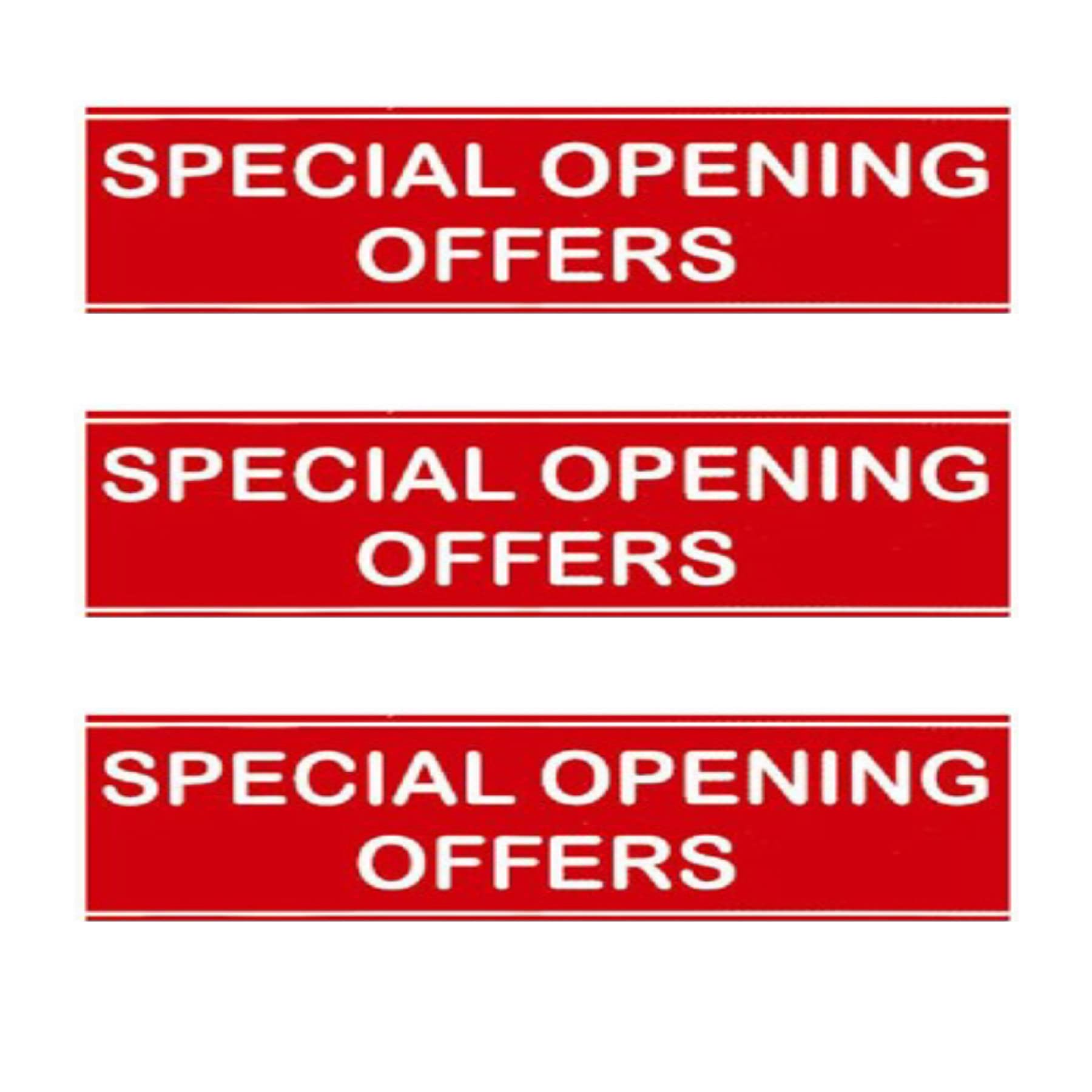 Pack OF 3. SPECIAL OPENING OFFERS SALE SIGNAGE POSTERS FOR SHOP WAREHOUSE MARKET INDOOR POSTER BANNER ALL TYPE Size 100CM X 35CM