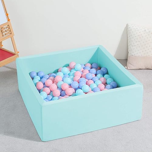 Miniatura 4 de TRENDBOX Piscina de bolas para niños, de espuma viscoelástica, para niños pequeños, bebés, pelotas no incluidas, color azul claro