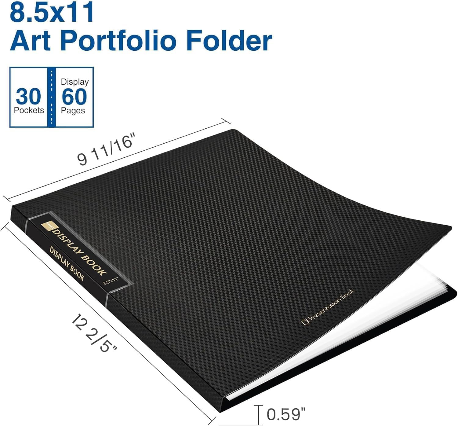 Sooez Binder with Plastic Sleeves 30-Pocket, Displays 60 Pages, 8.5"x11" image 2